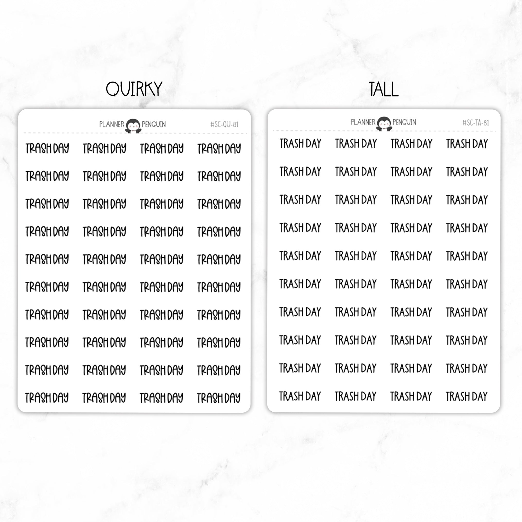 Trash Day Script Stickers