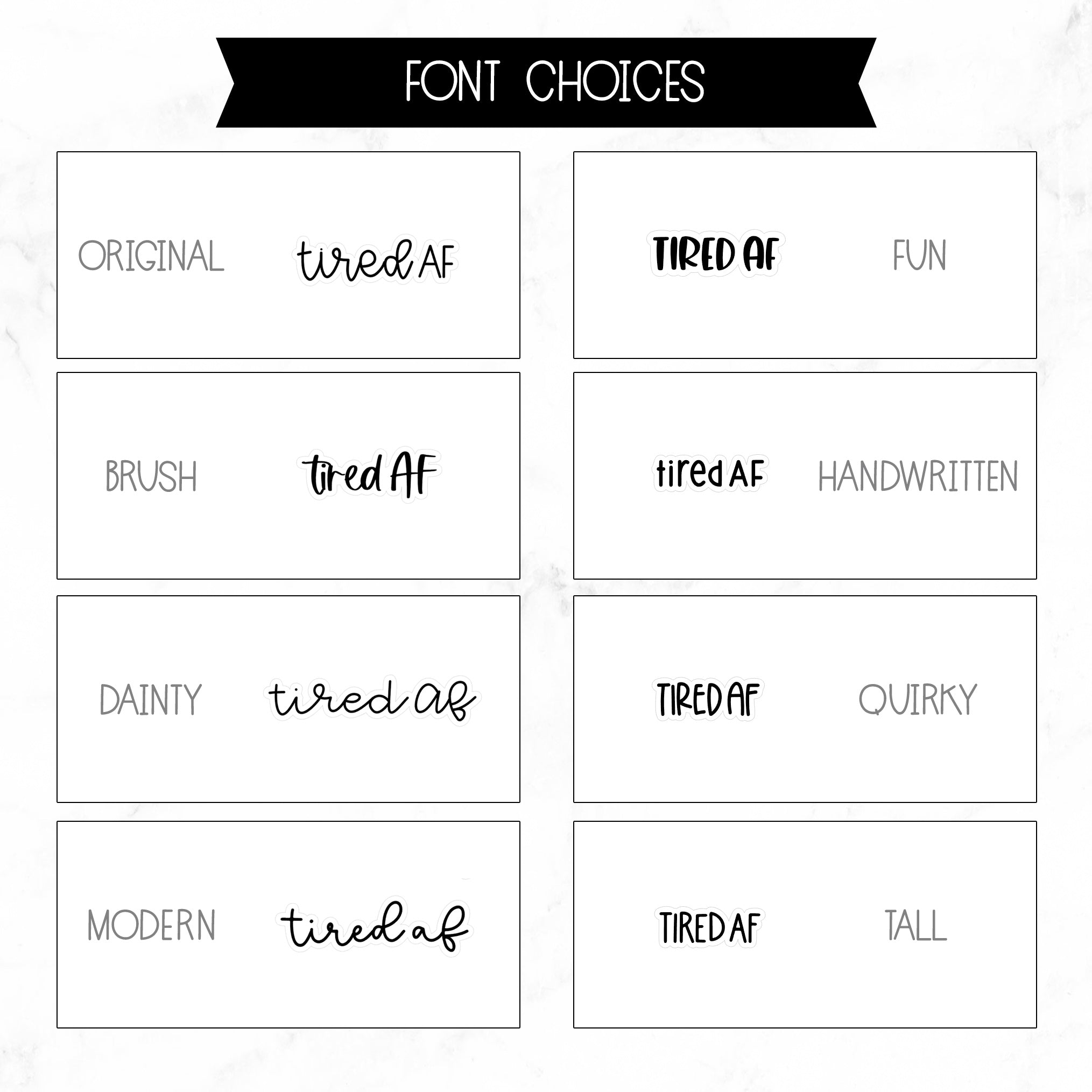 Tired AF Script Stickers