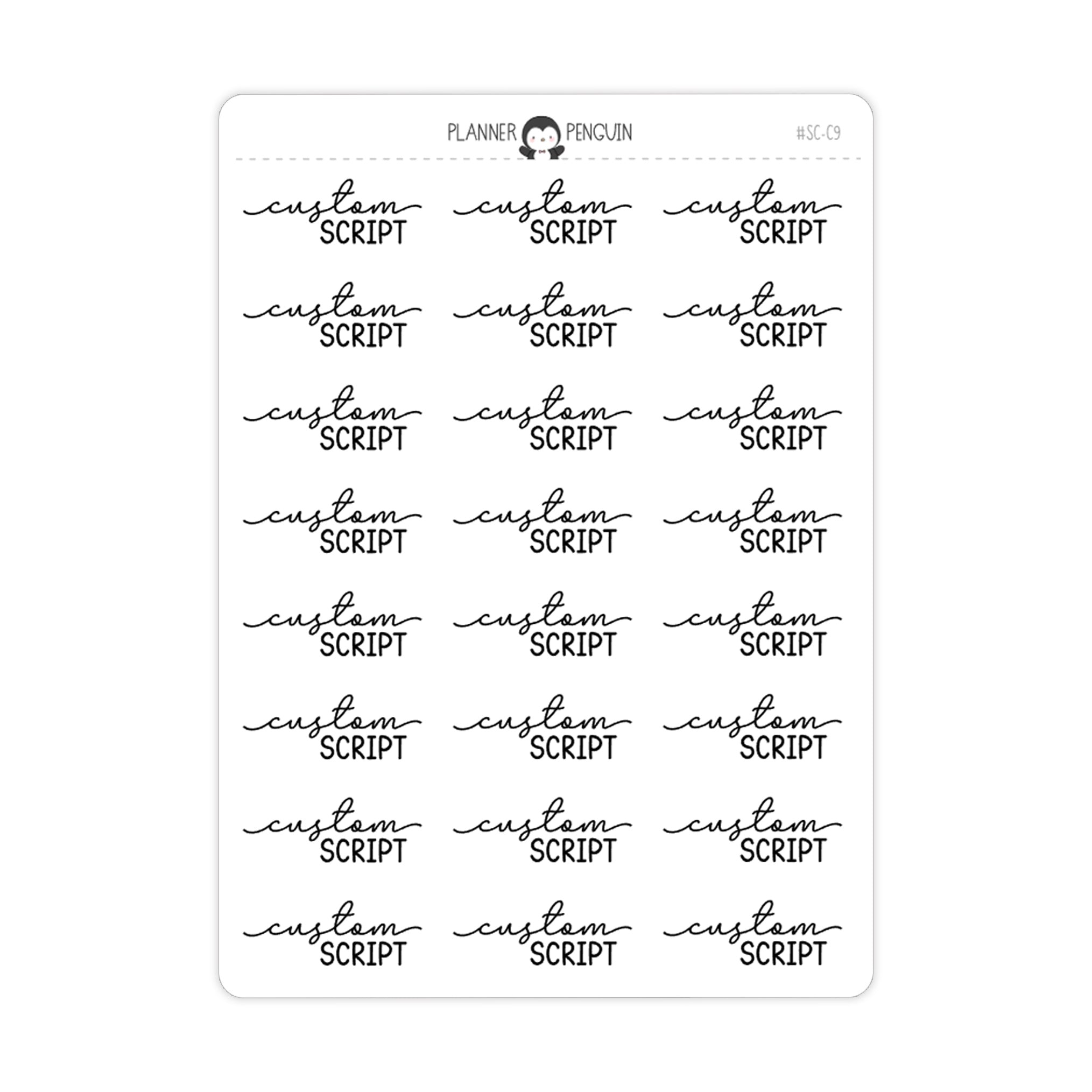 Custom Script Text Stickers | SC-C9