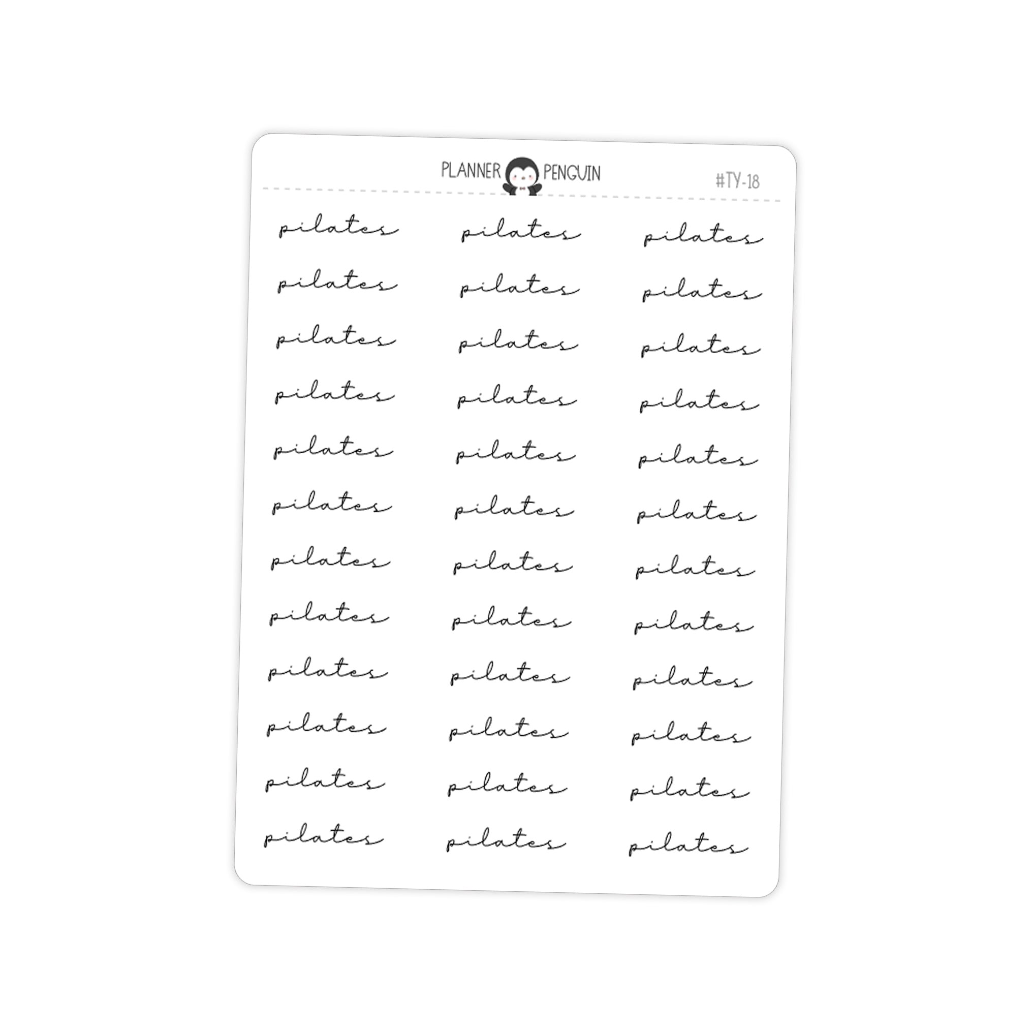 Pilates Workout Fitness Typography stickers