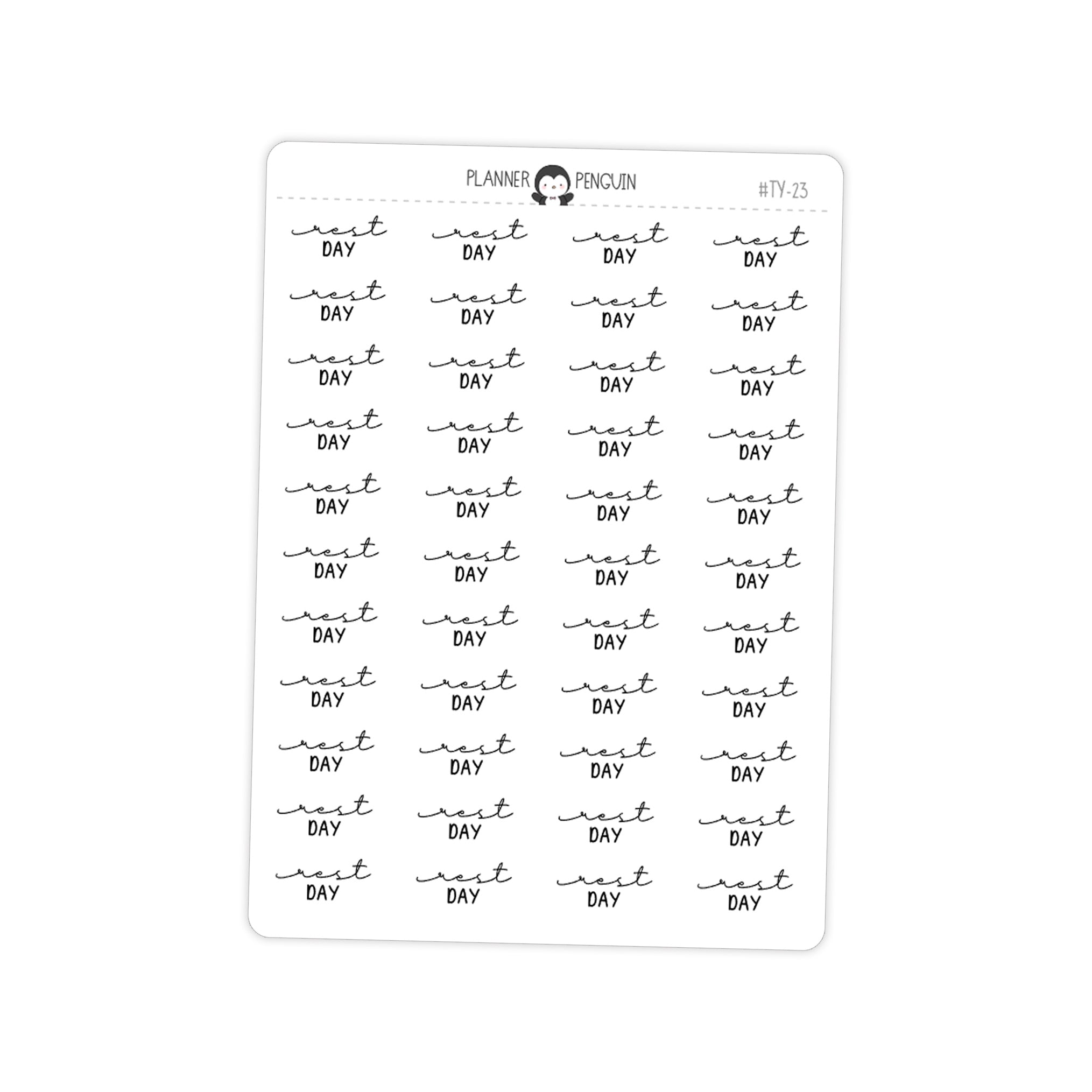 Rest Day Fitness Typography stickers
