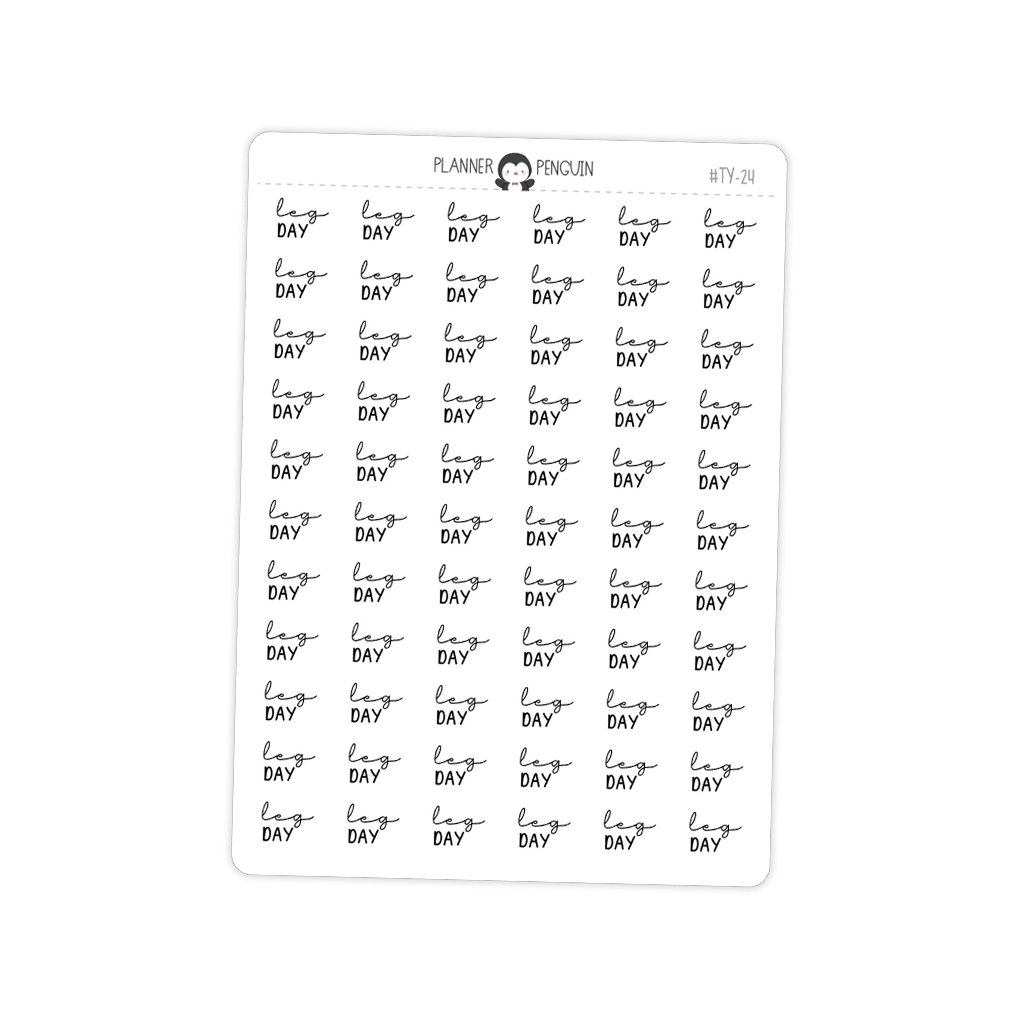 Leg Day Fitness Typography stickers