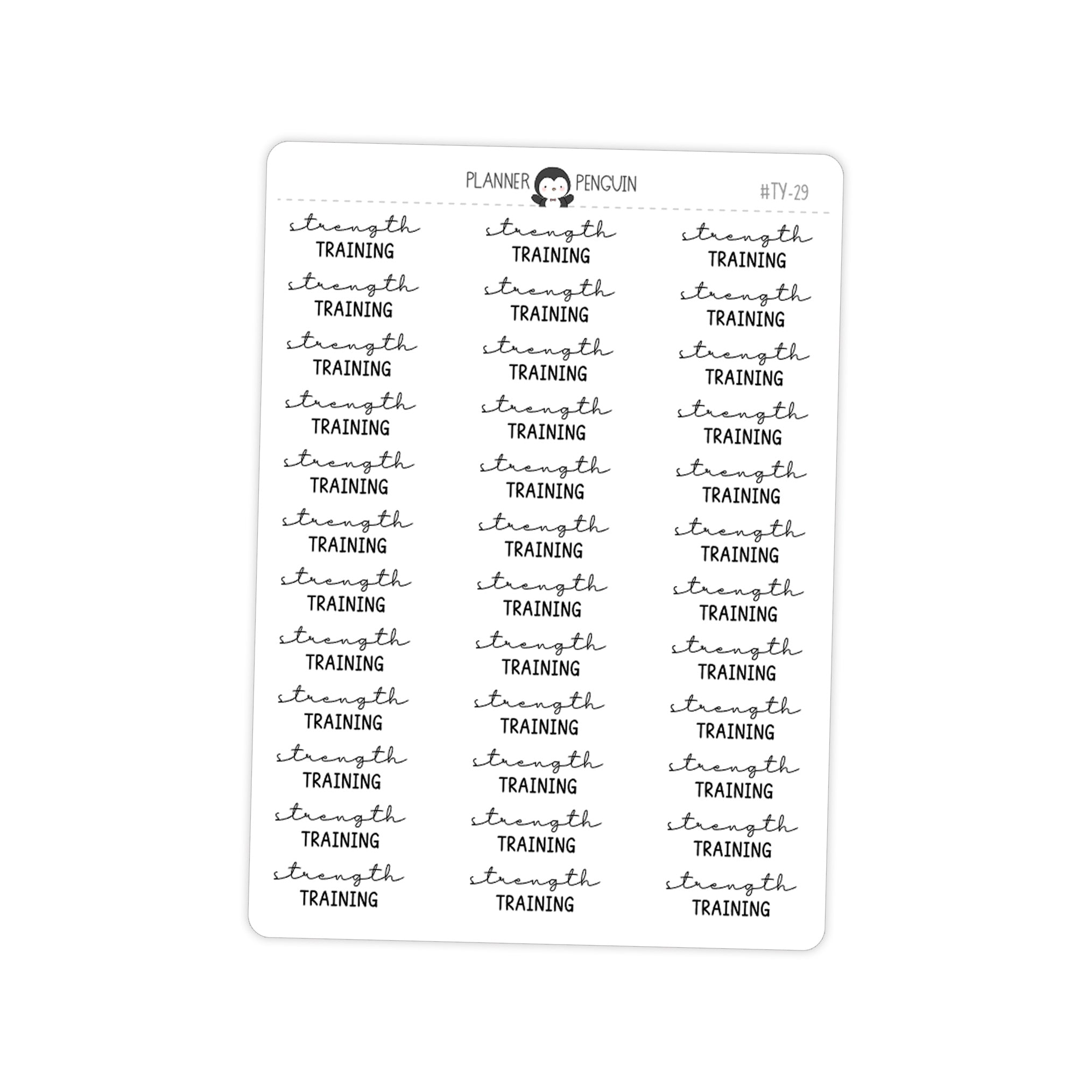 Strength Training Fitness Typography stickers