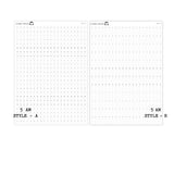 Hobonichi Cousin A5 Weekly Timeline Strips | 5AM | 6AM | 7AM | 8AM | Planner Stickers | #WTL-B&W
