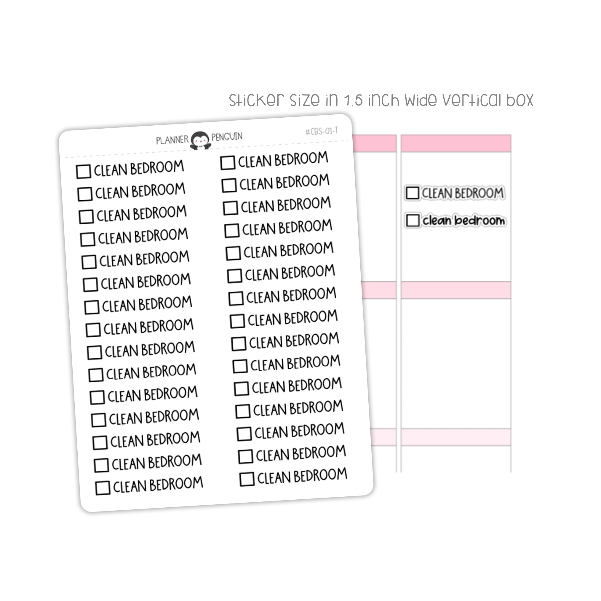 Clean Bedroom Checkbox Text Stickers