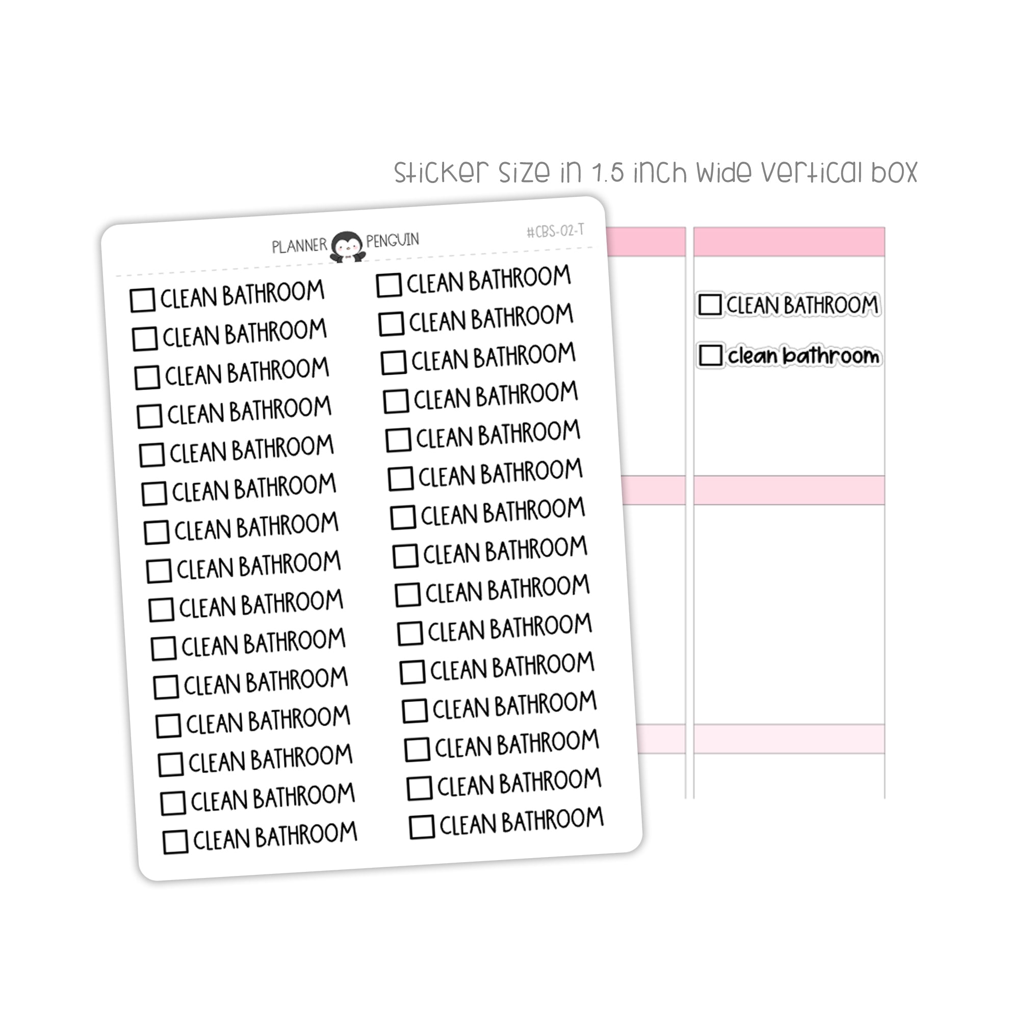 Clean Bathroom Checkbox Text Stickers
