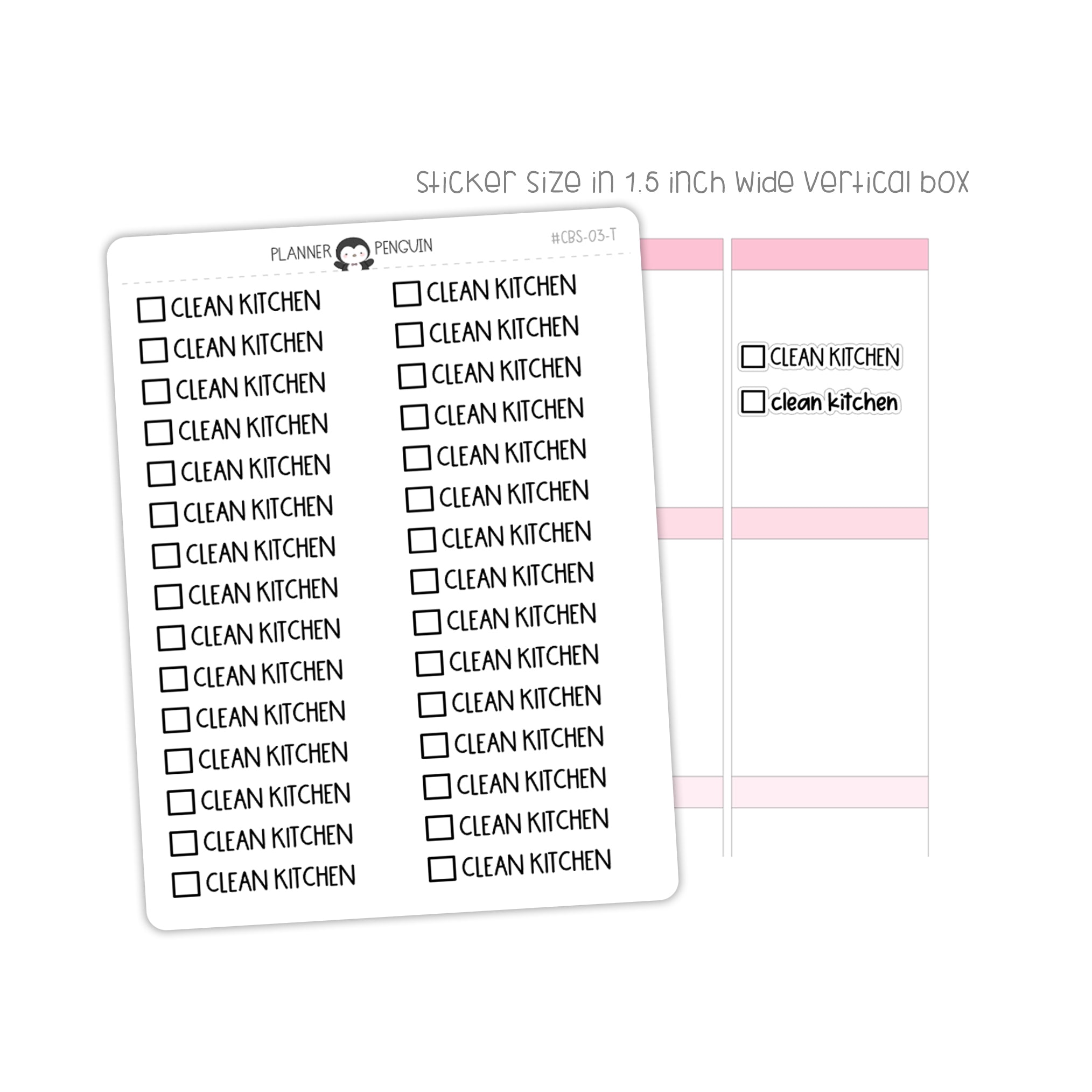 Clean Kitchen Checkbox Text Stickers