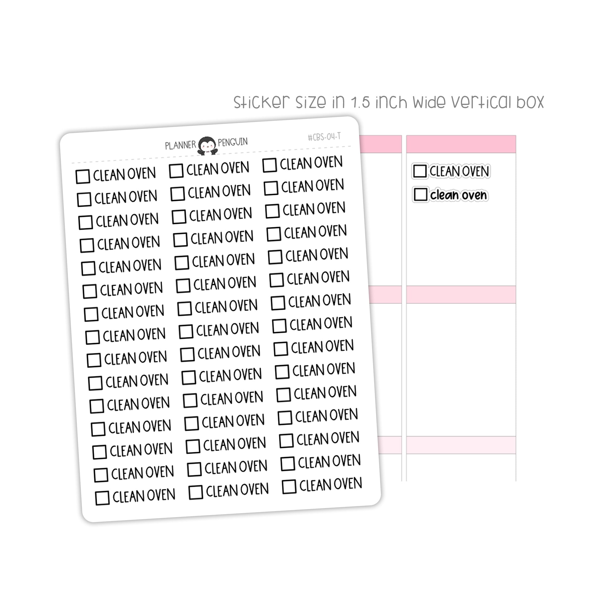 Clean Oven Checkbox Text Stickers