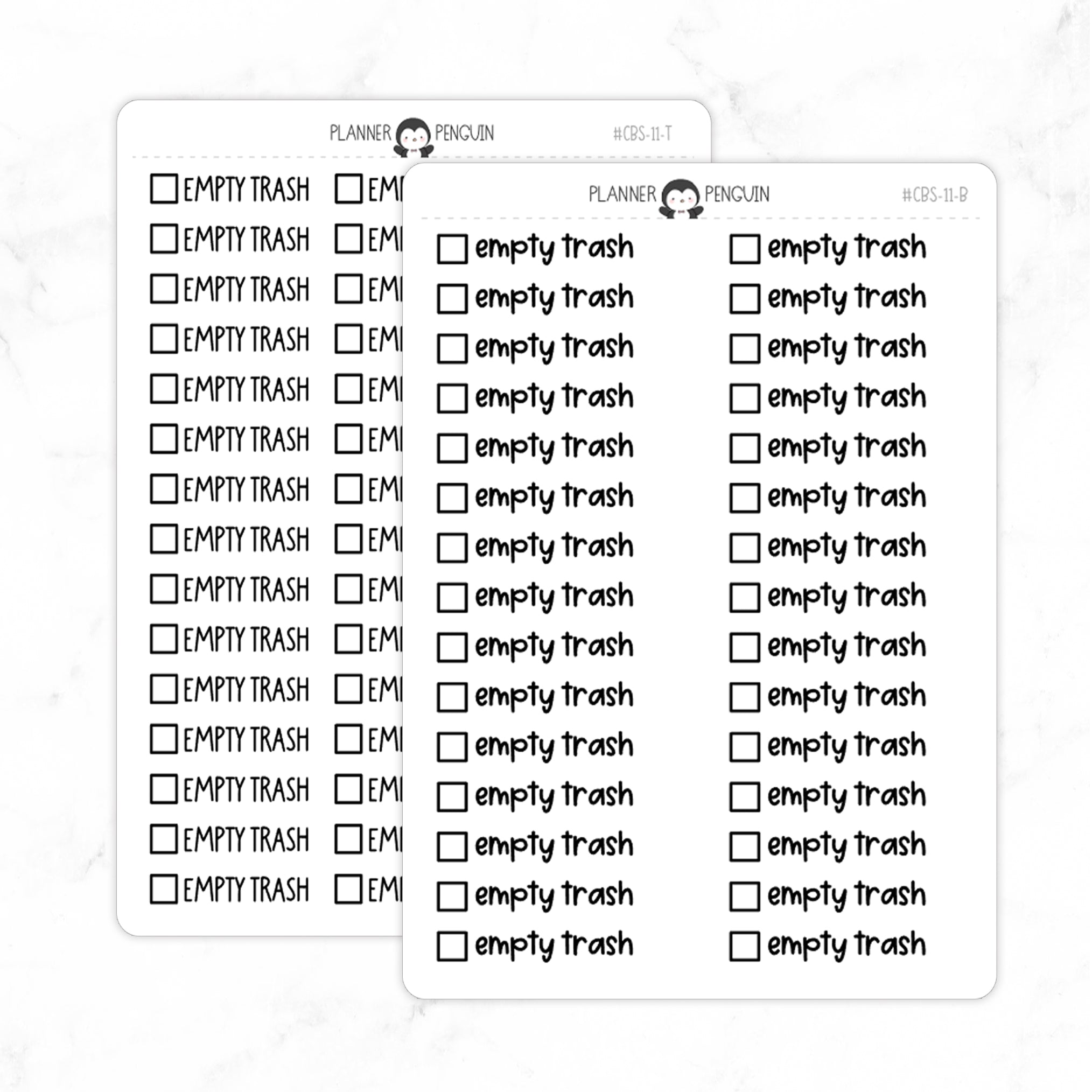 Empty Trash Checkbox Text Stickers