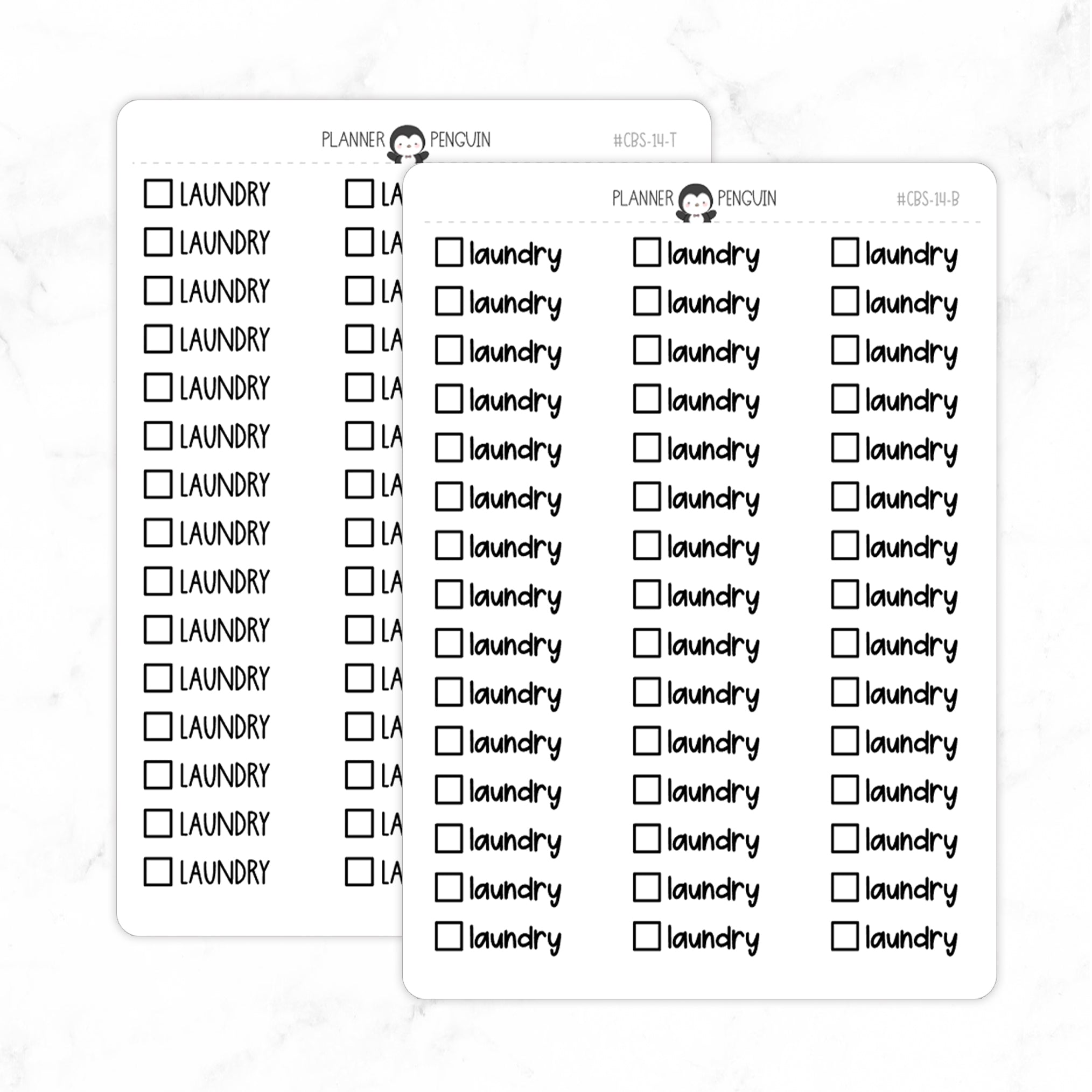 Laundry Checkbox Text Stickers