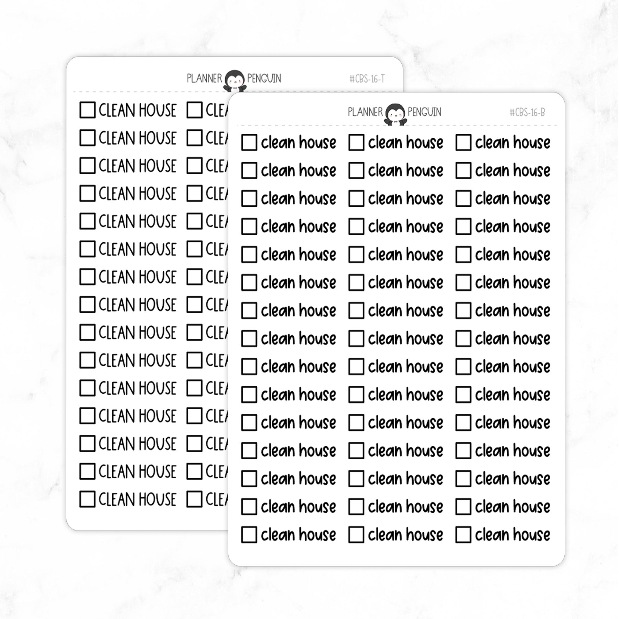 CleanHouse Checkbox Text Stickers