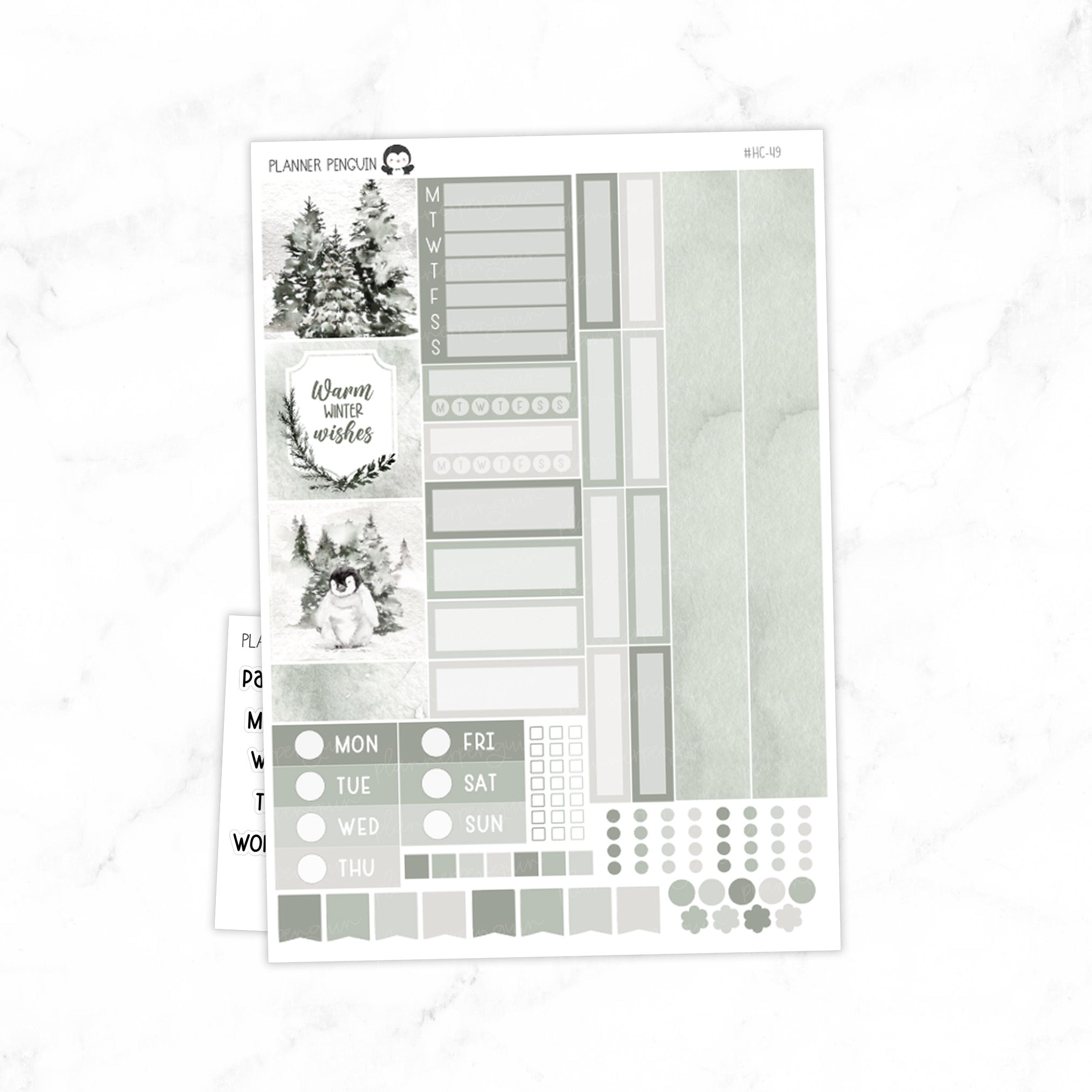 Winter Wonderland Hobonichi Cousin A5 Weekly Sticker Kit // #HC-49