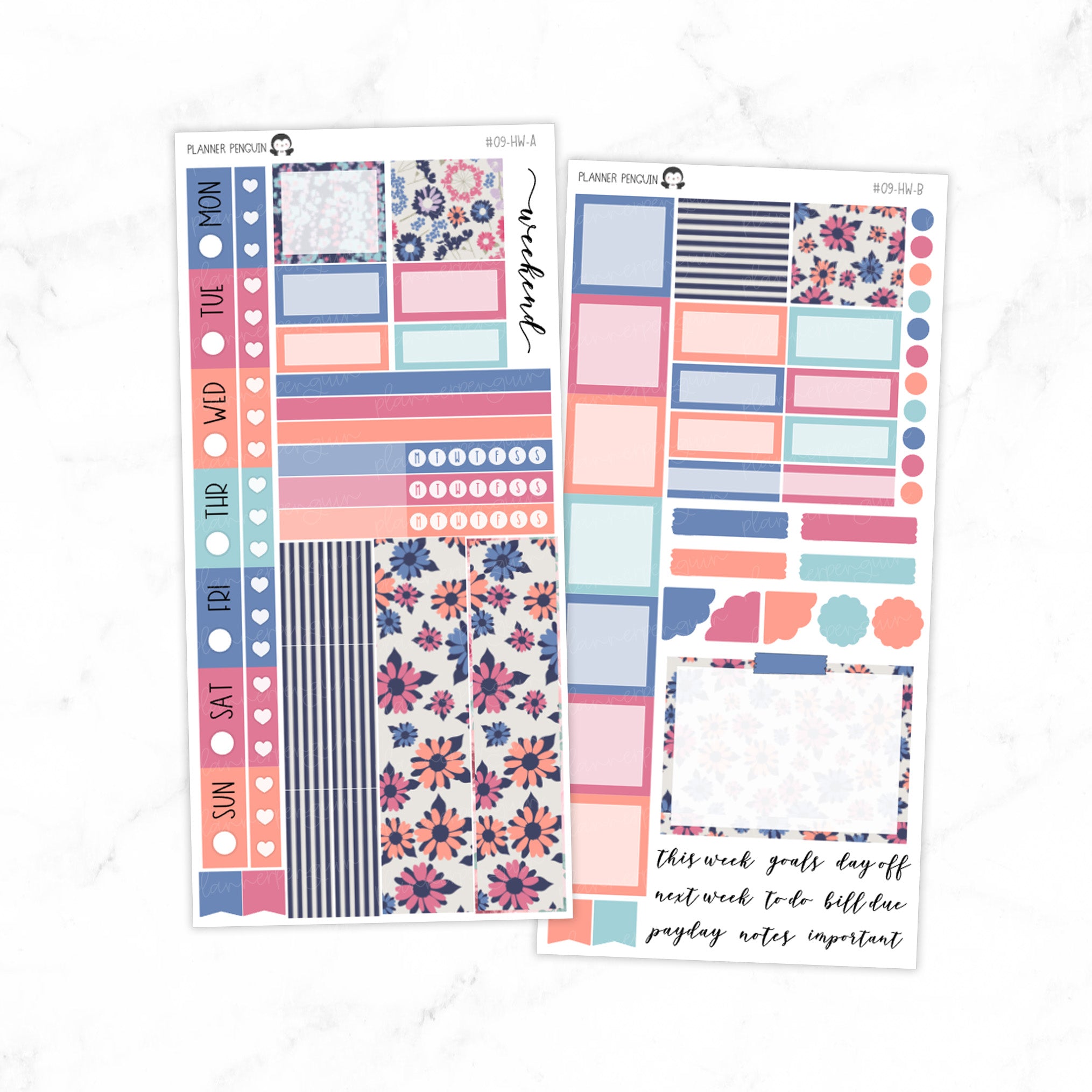 Navy and Blush Hobonichi Weeks kit