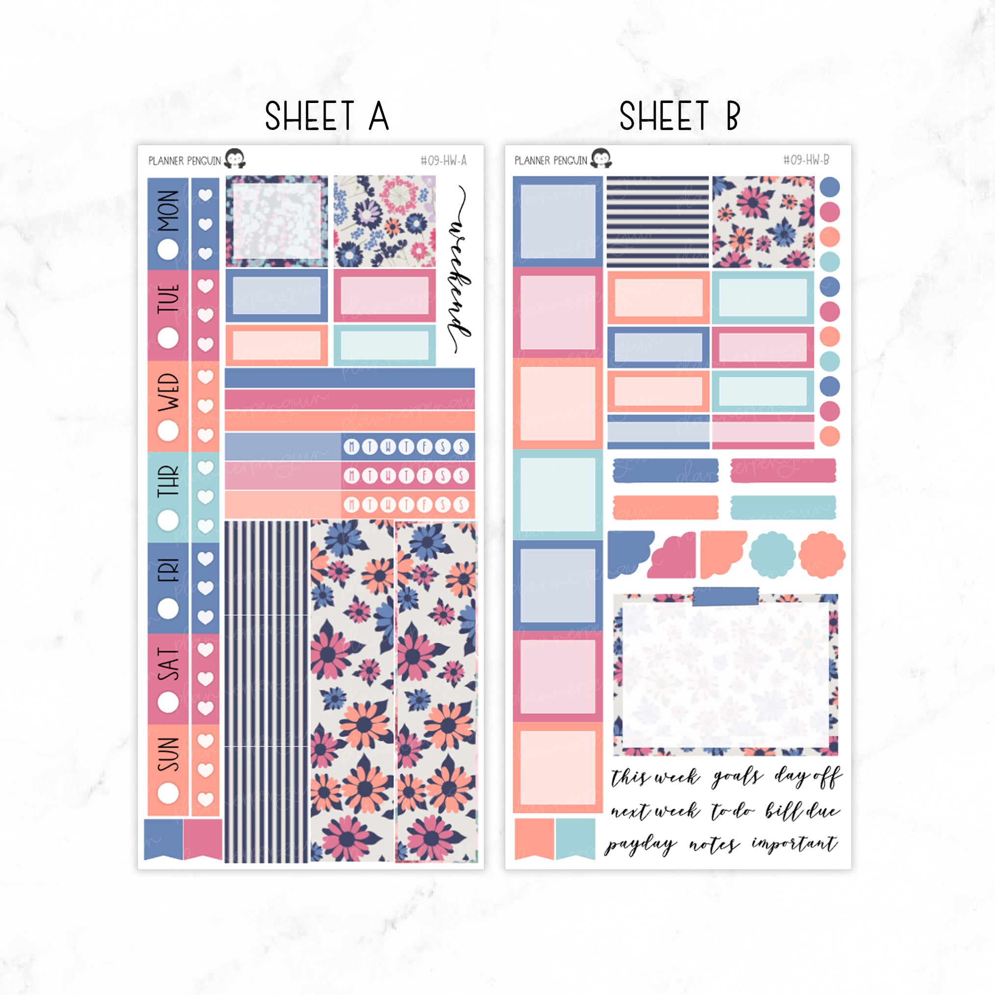Navy and Blush Hobonichi Weeks kit