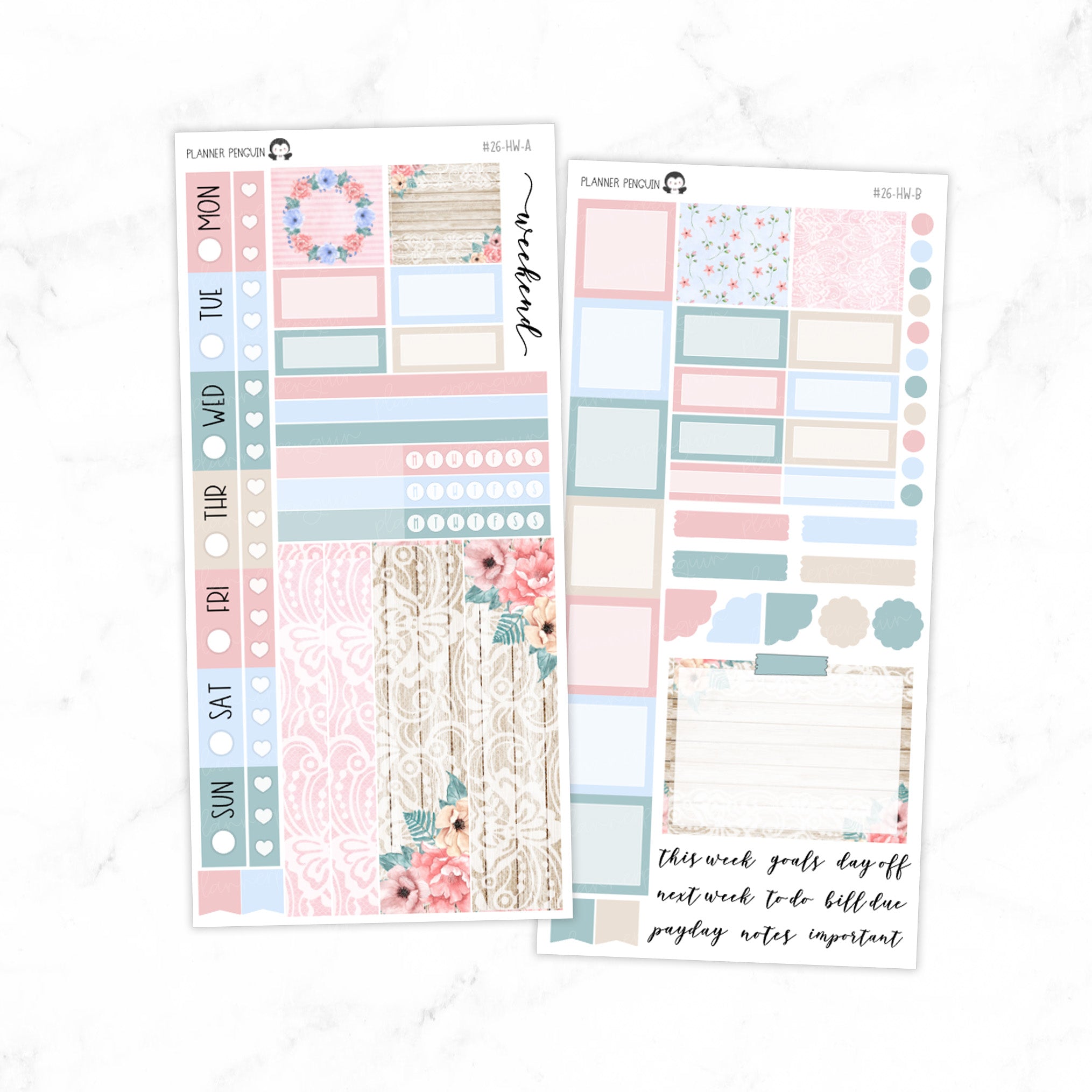 Lace and Floral Hobonichi Weeks kit