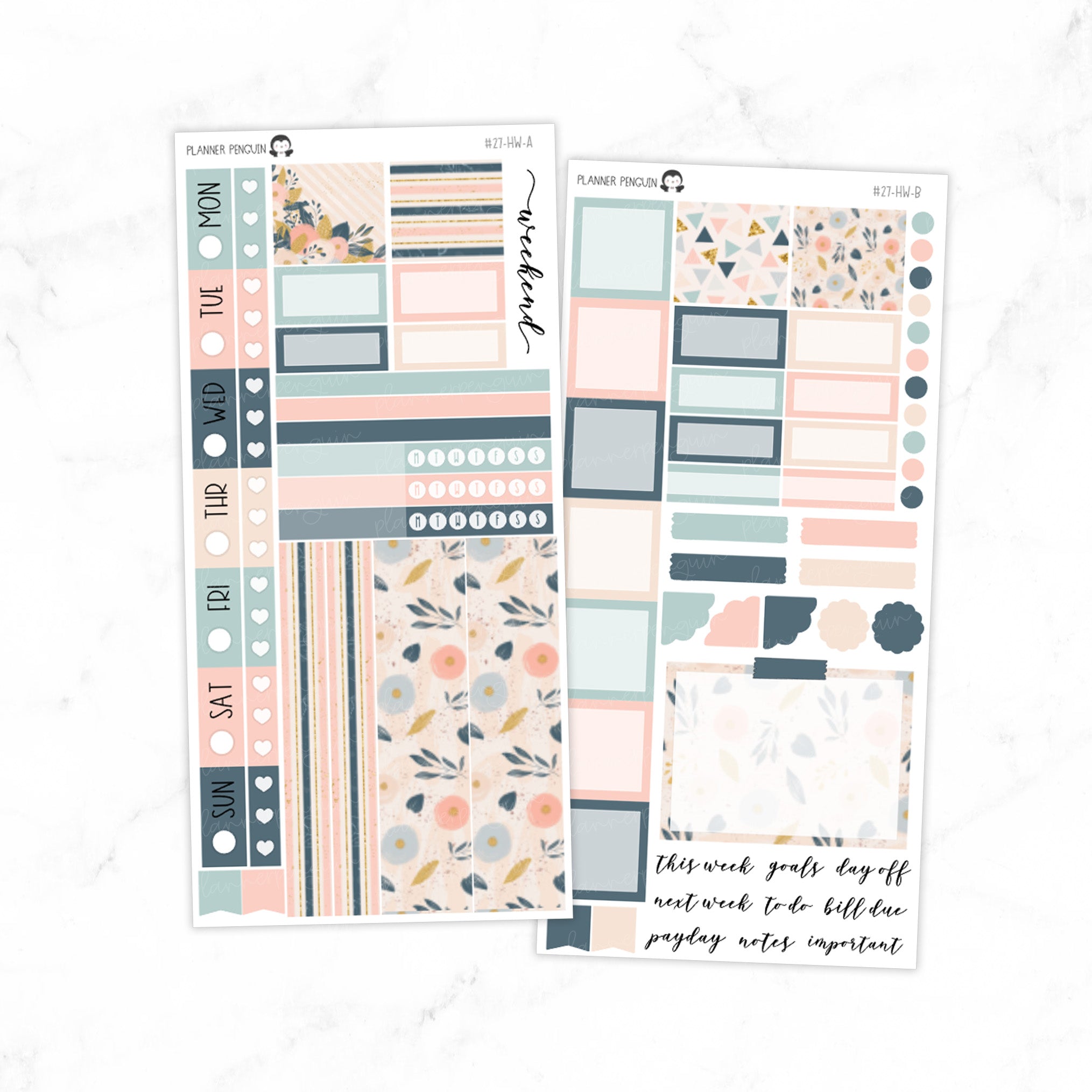 Navy and Blush Hobonichi Weeks kit