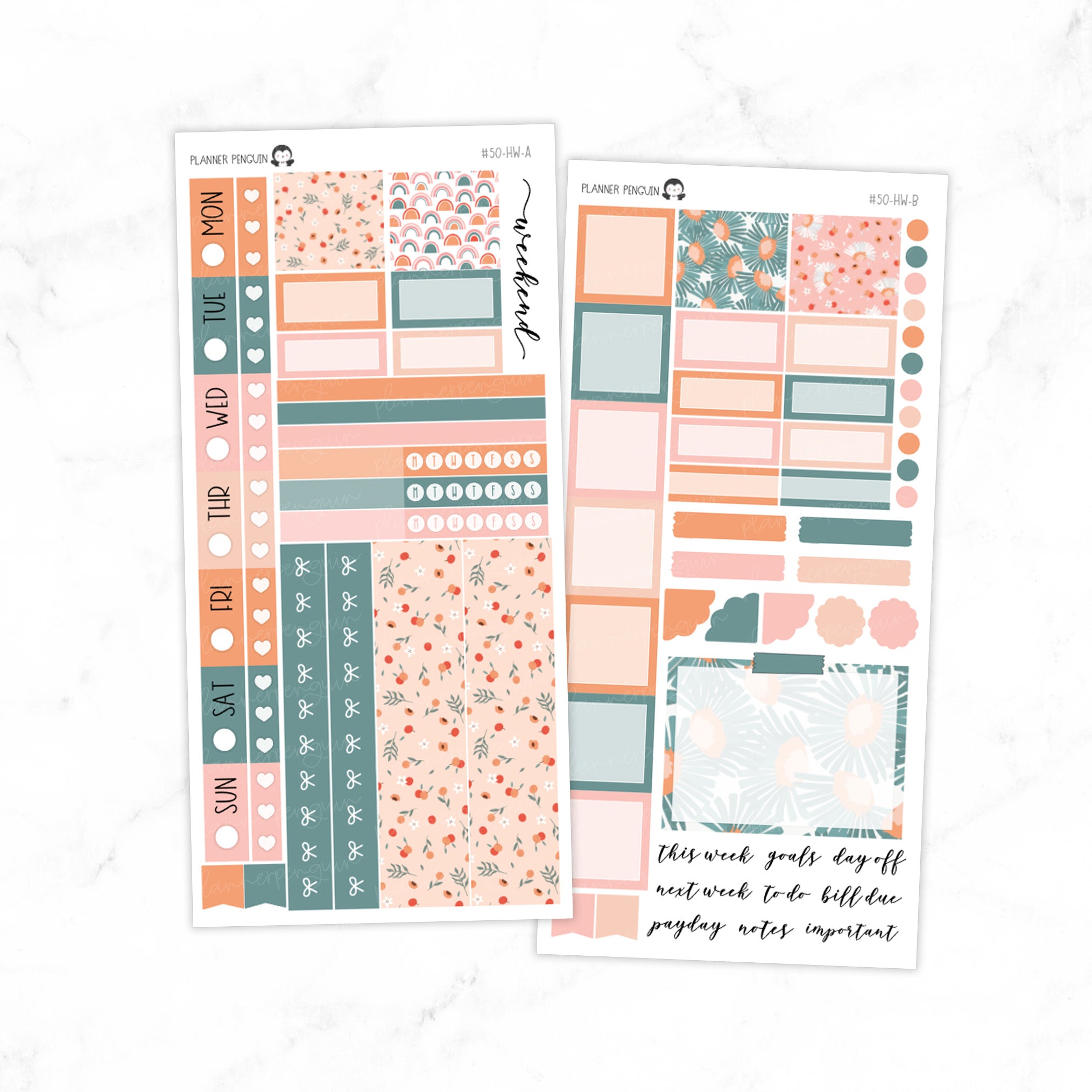 Peach Floral Hobonichi Weeks kit