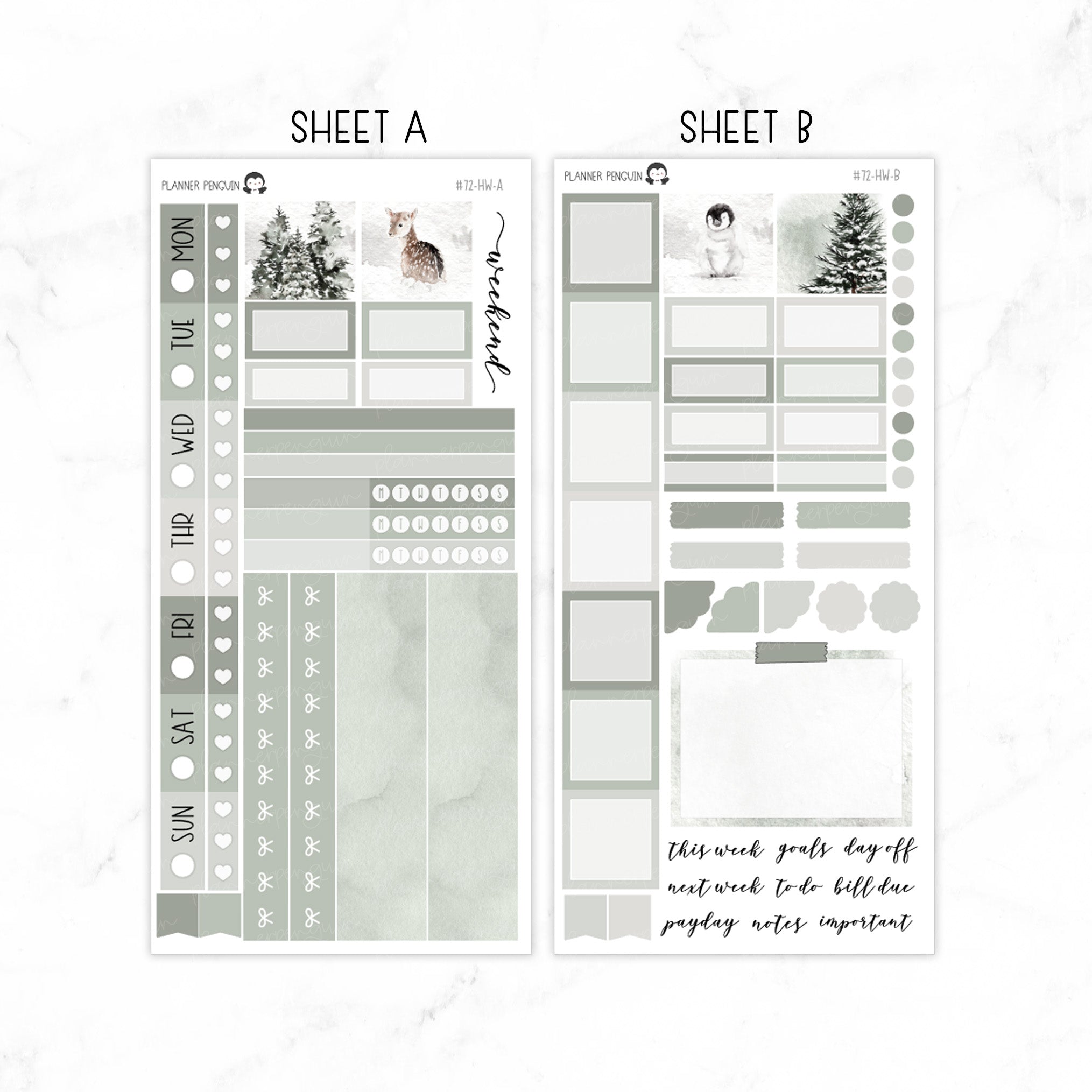 Winter Wonderland Hobonichi Weeks kit