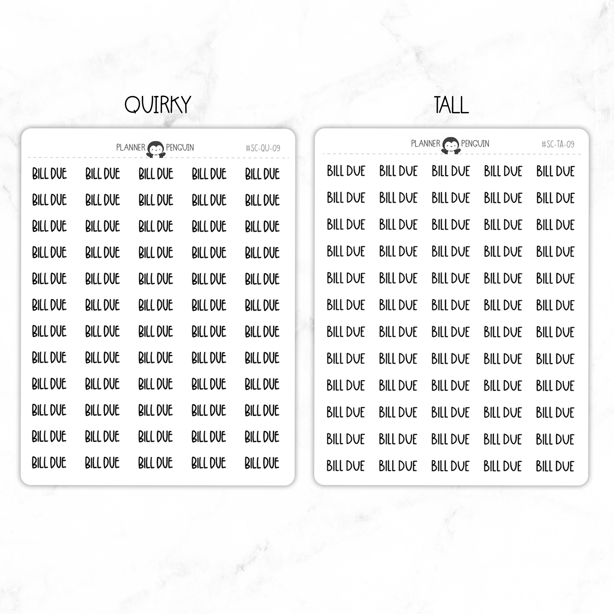 Bill Due Script Stickers
