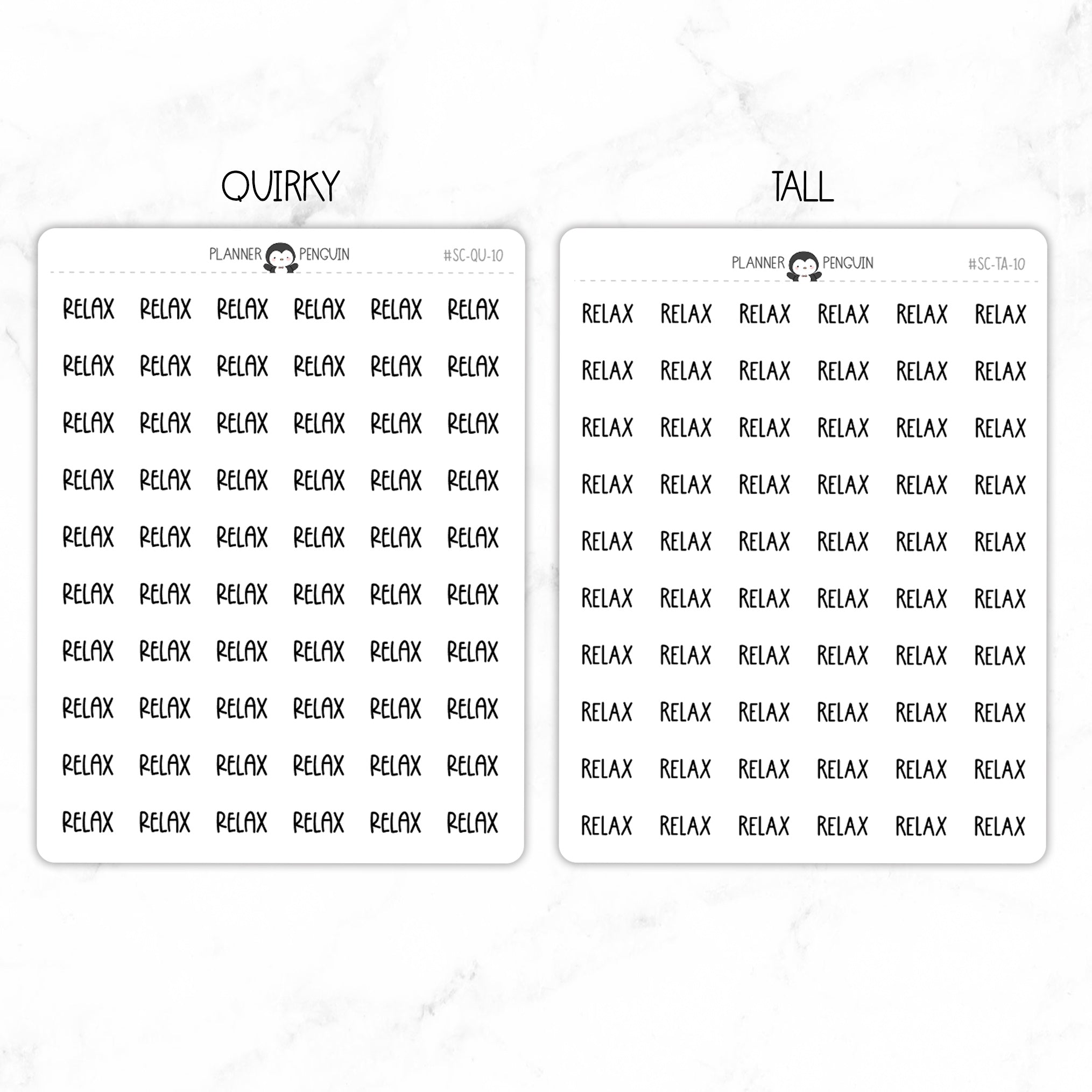 Relax Script Stickers