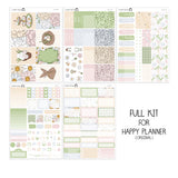 Bunny Hop Weekly Kit Stickers For Vertical Planner or Happy Planner