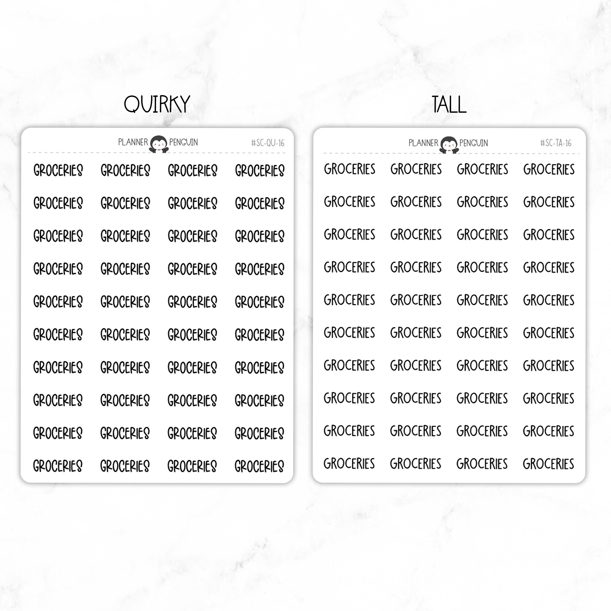 Groceries Script Stickers