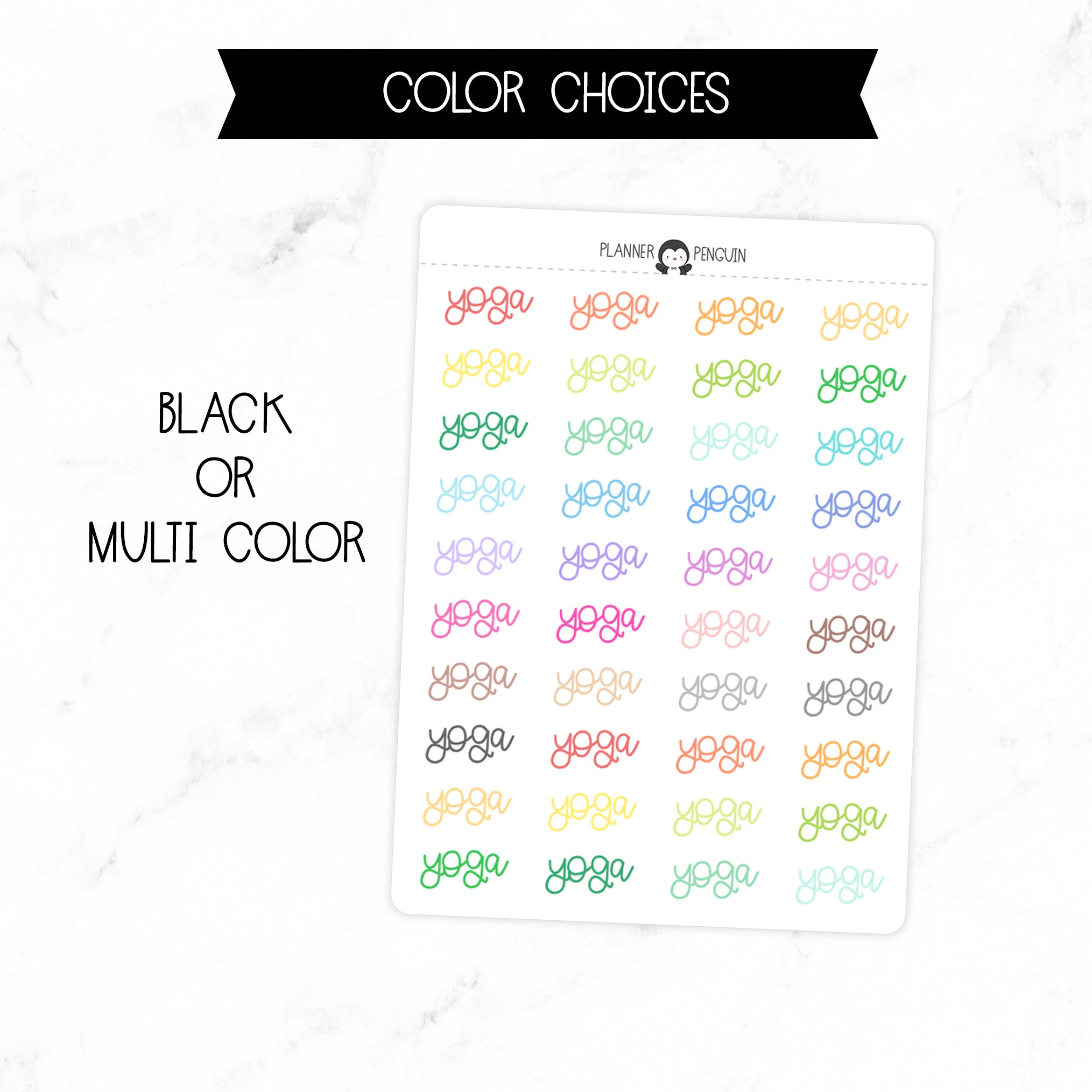 Yoga Script Stickers