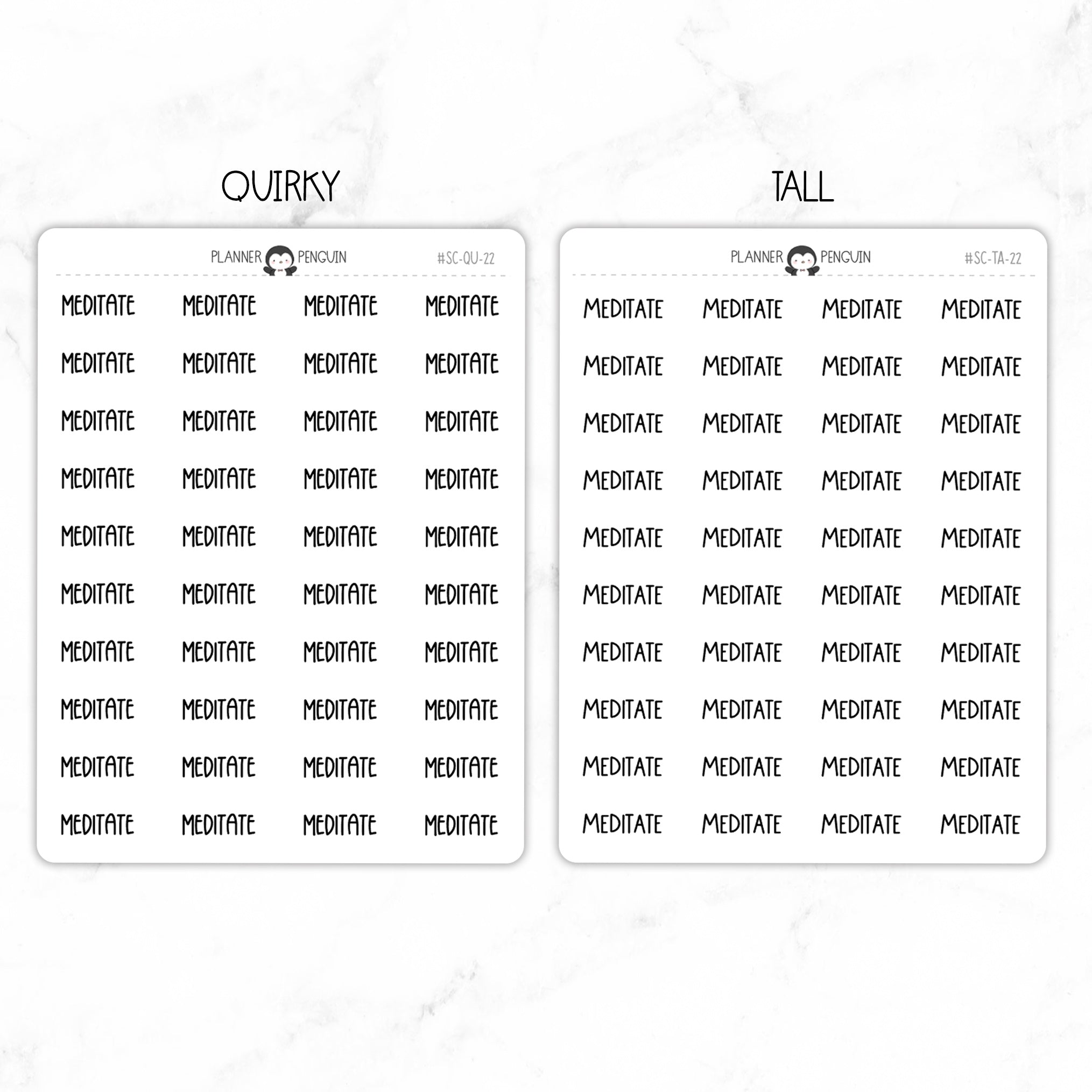 Meditate Script Stickers