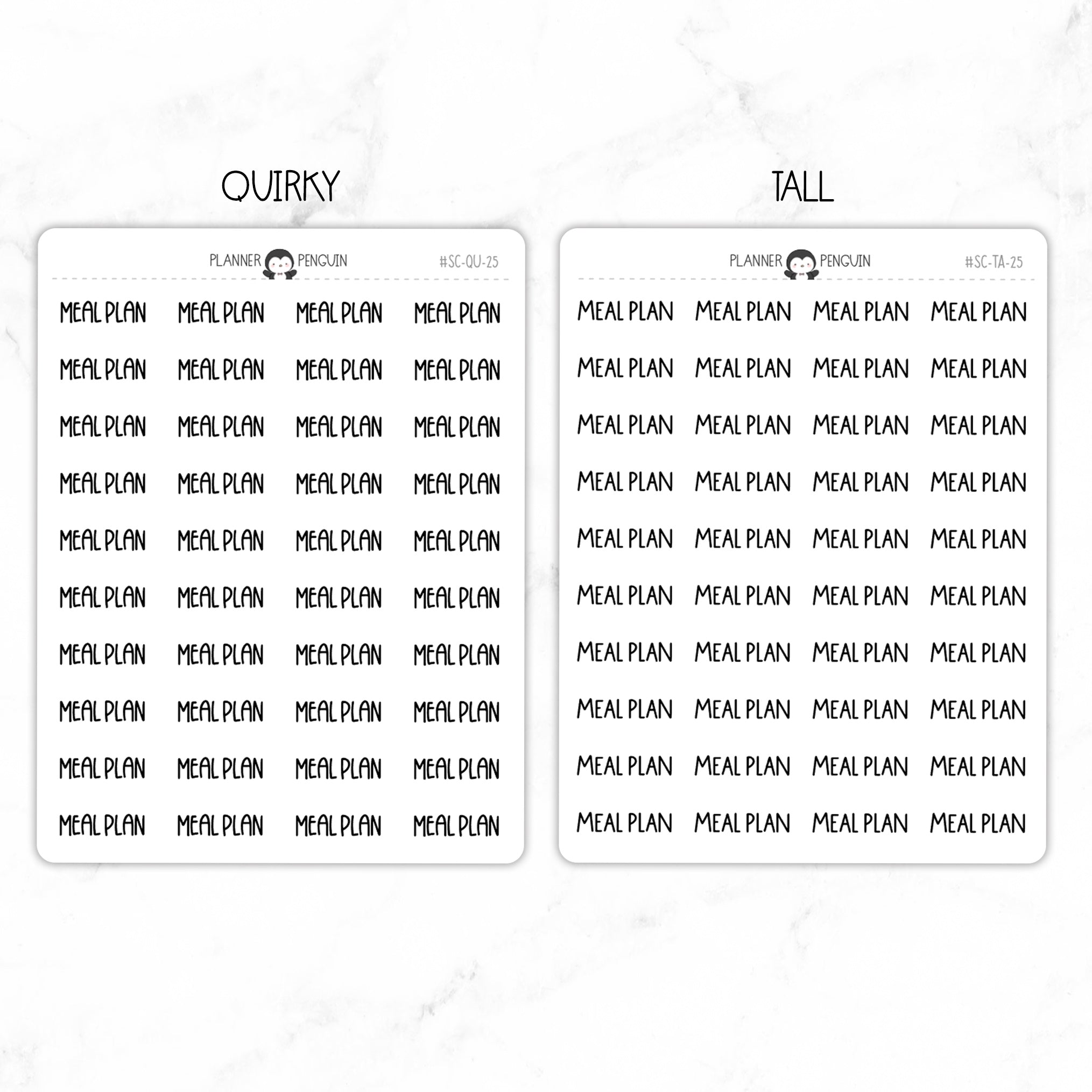 Meal Plan Script Stickers