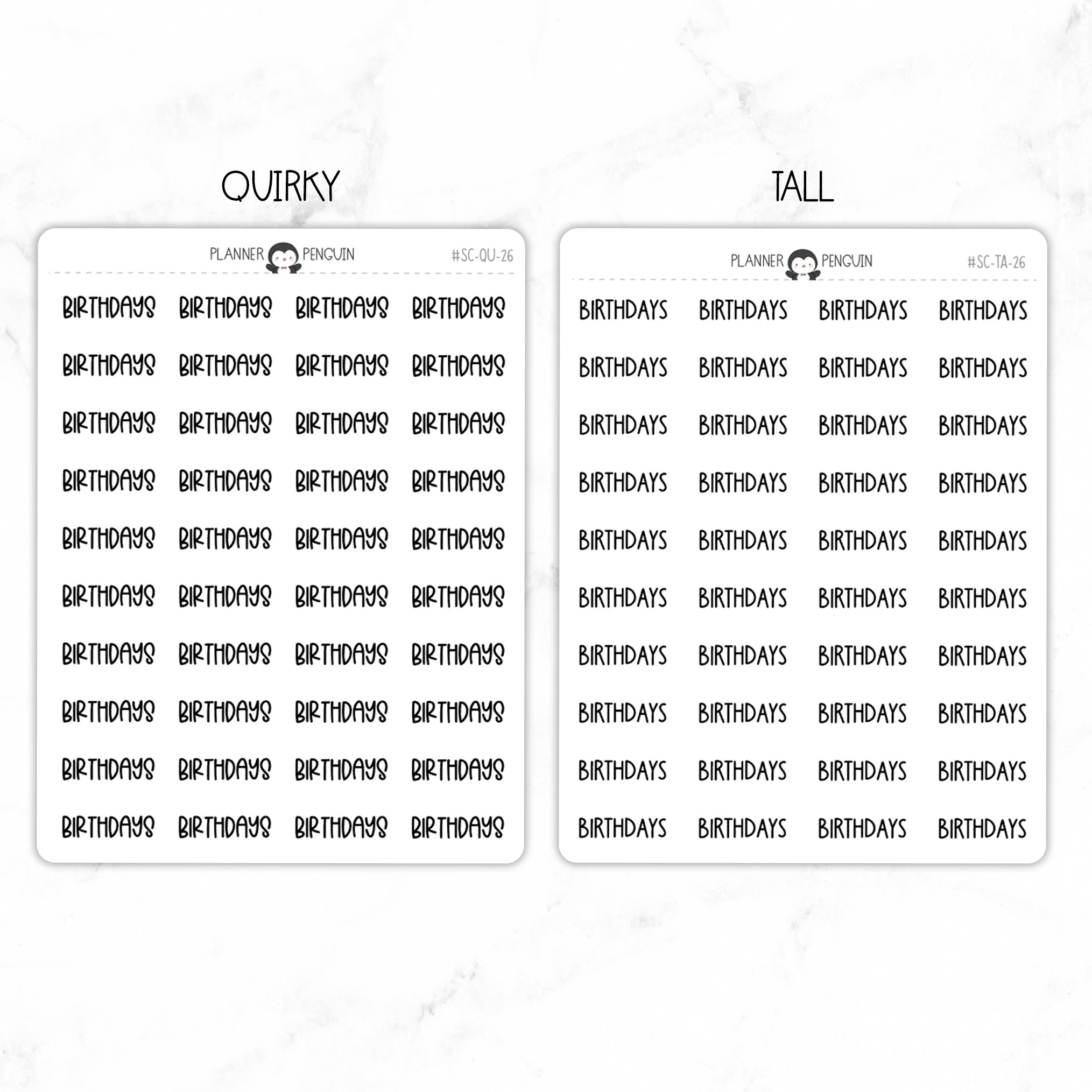 Birthdays Script Stickers