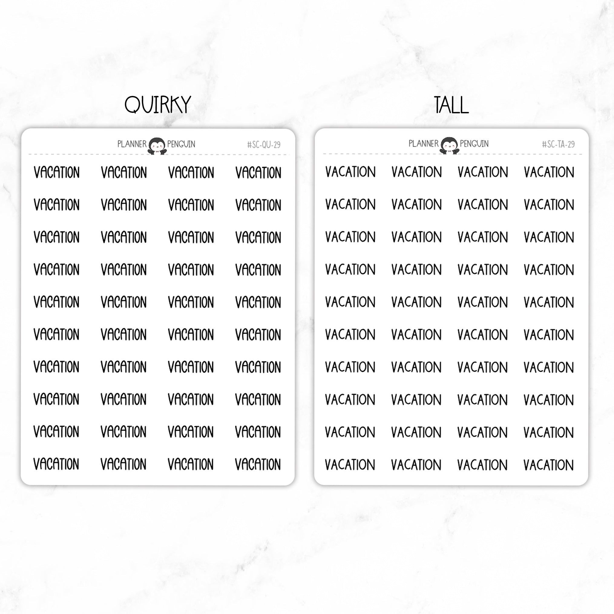 Vacation Script Stickers