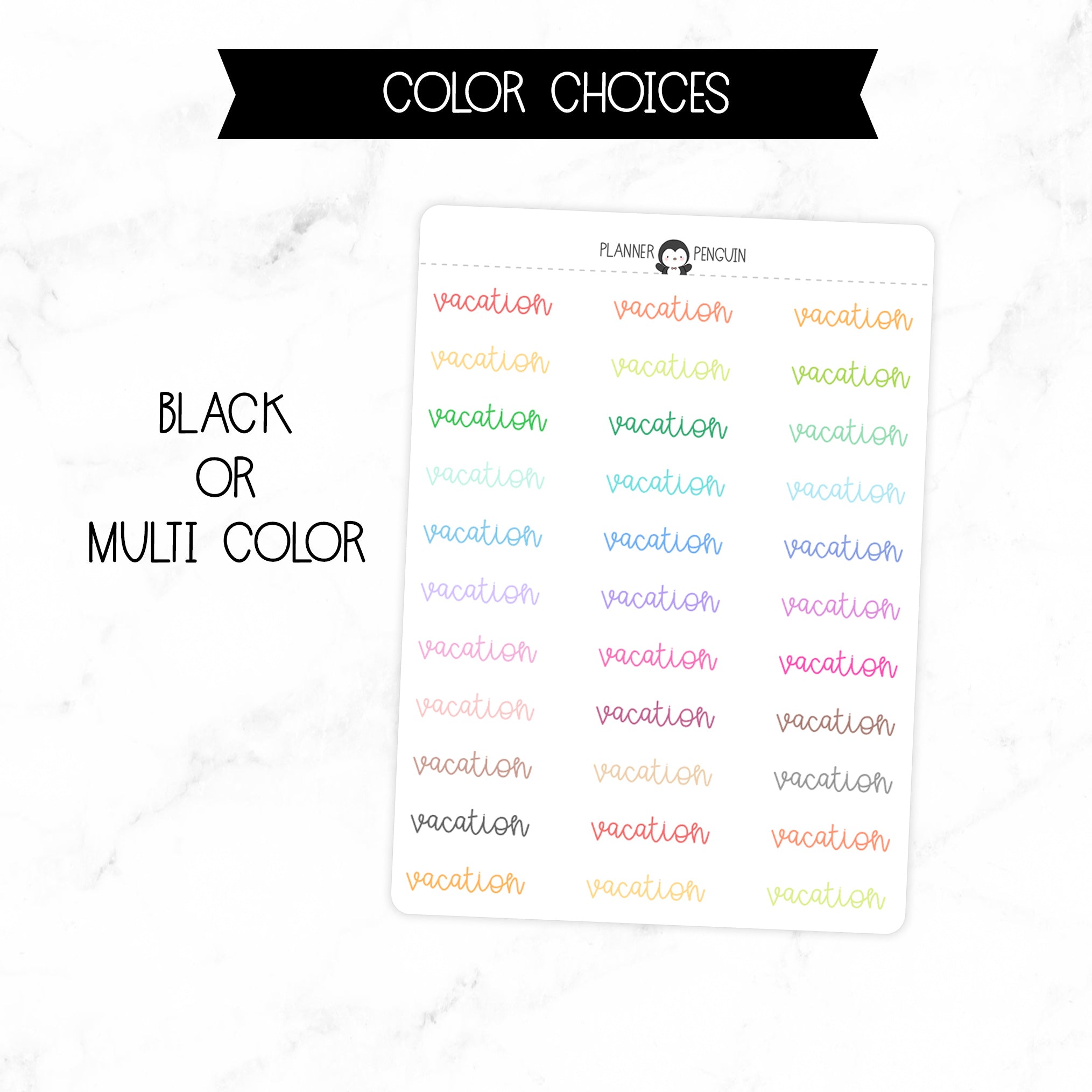 Vacation Script Stickers