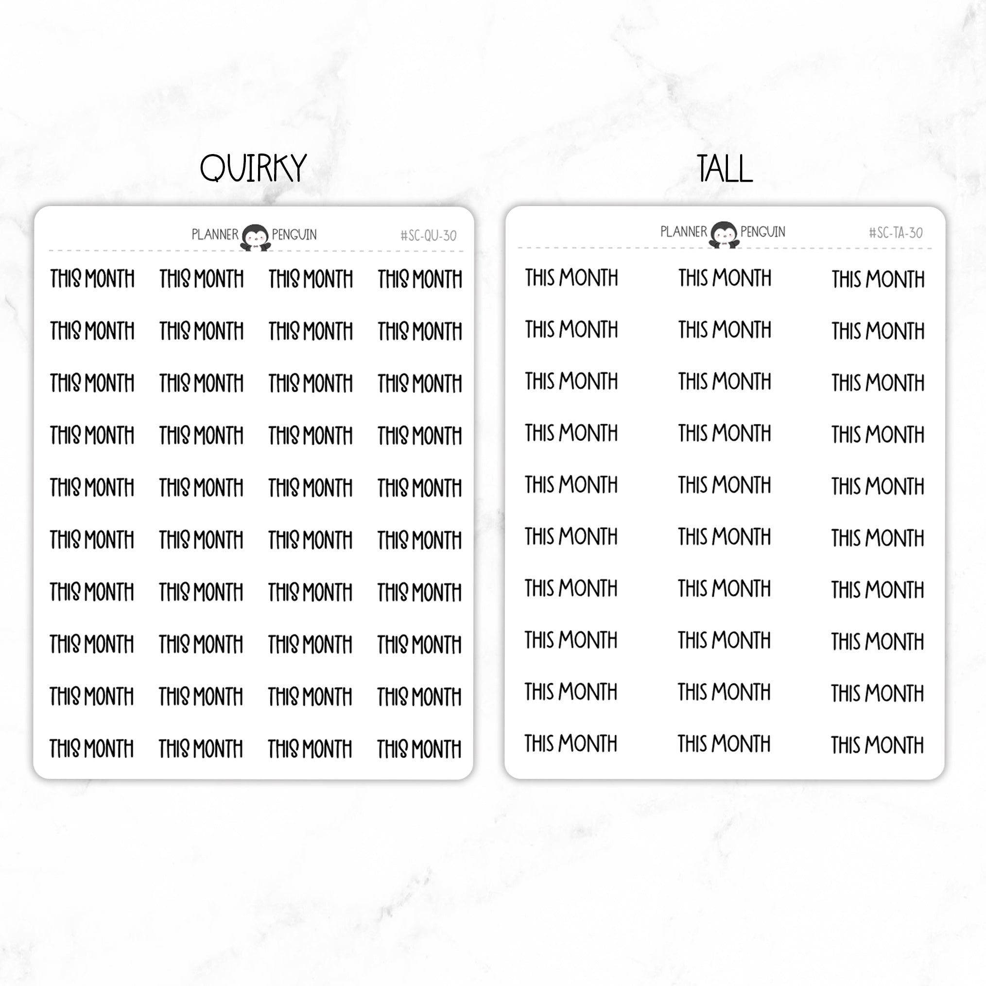 This Month Script Stickers