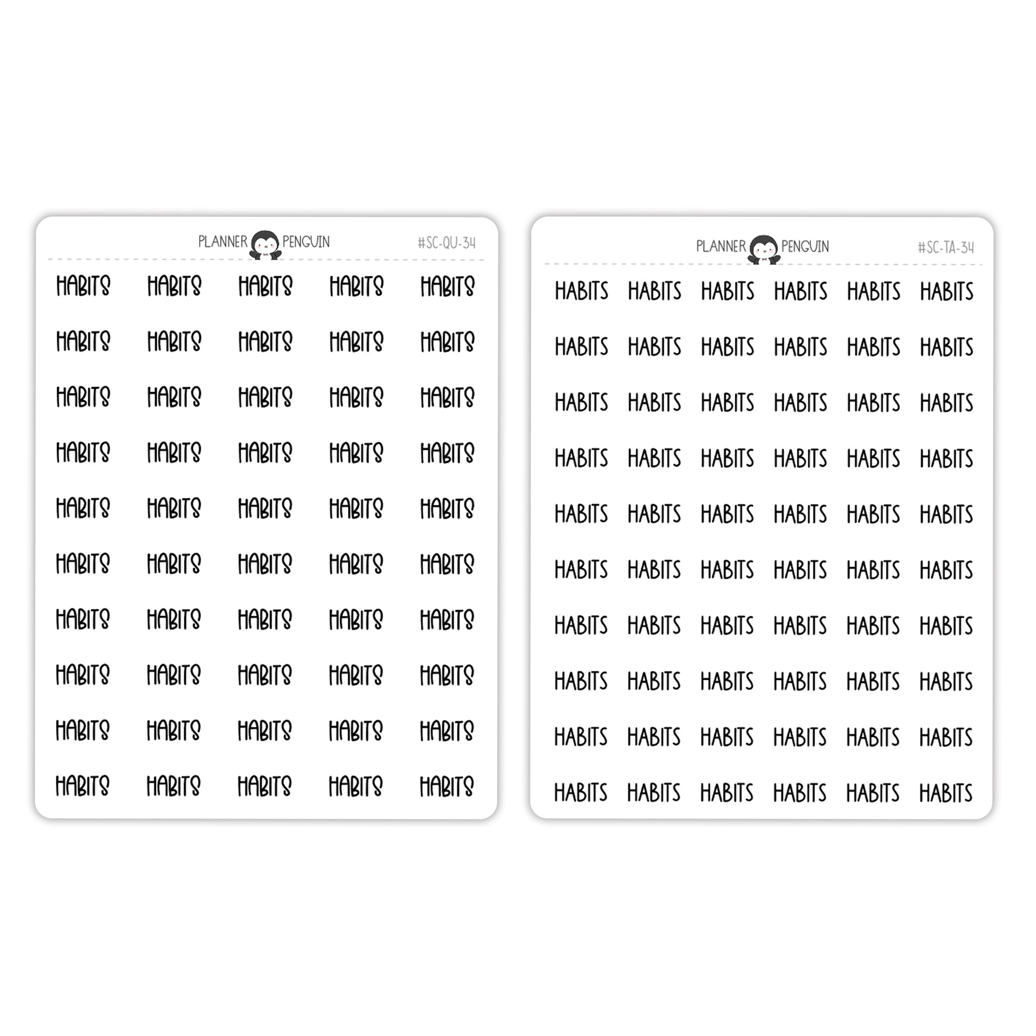 Habits Script Stickers