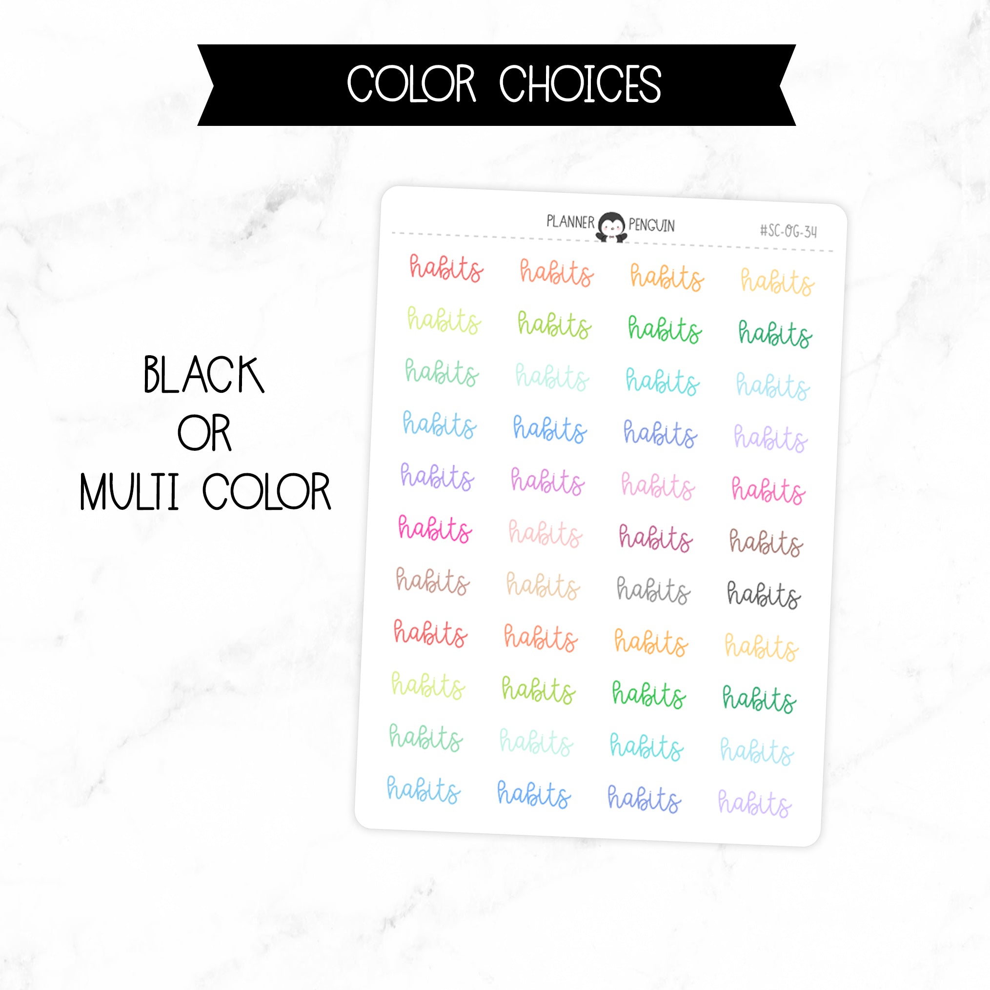 Habits Script Stickers