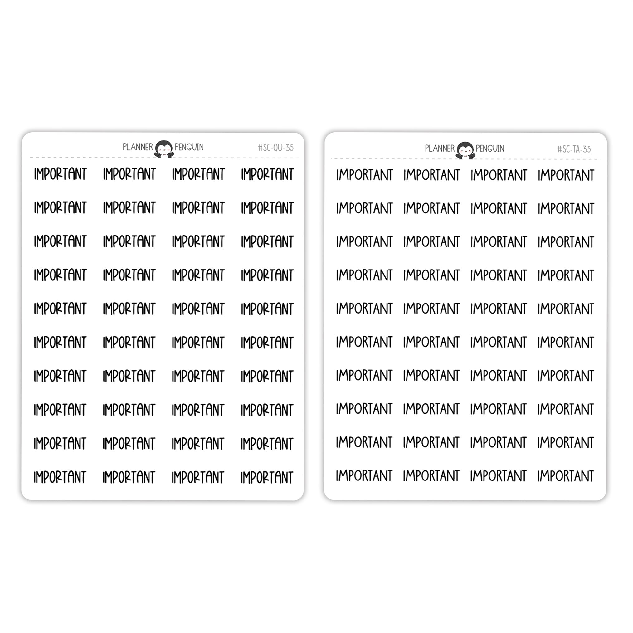 Important Script Stickers