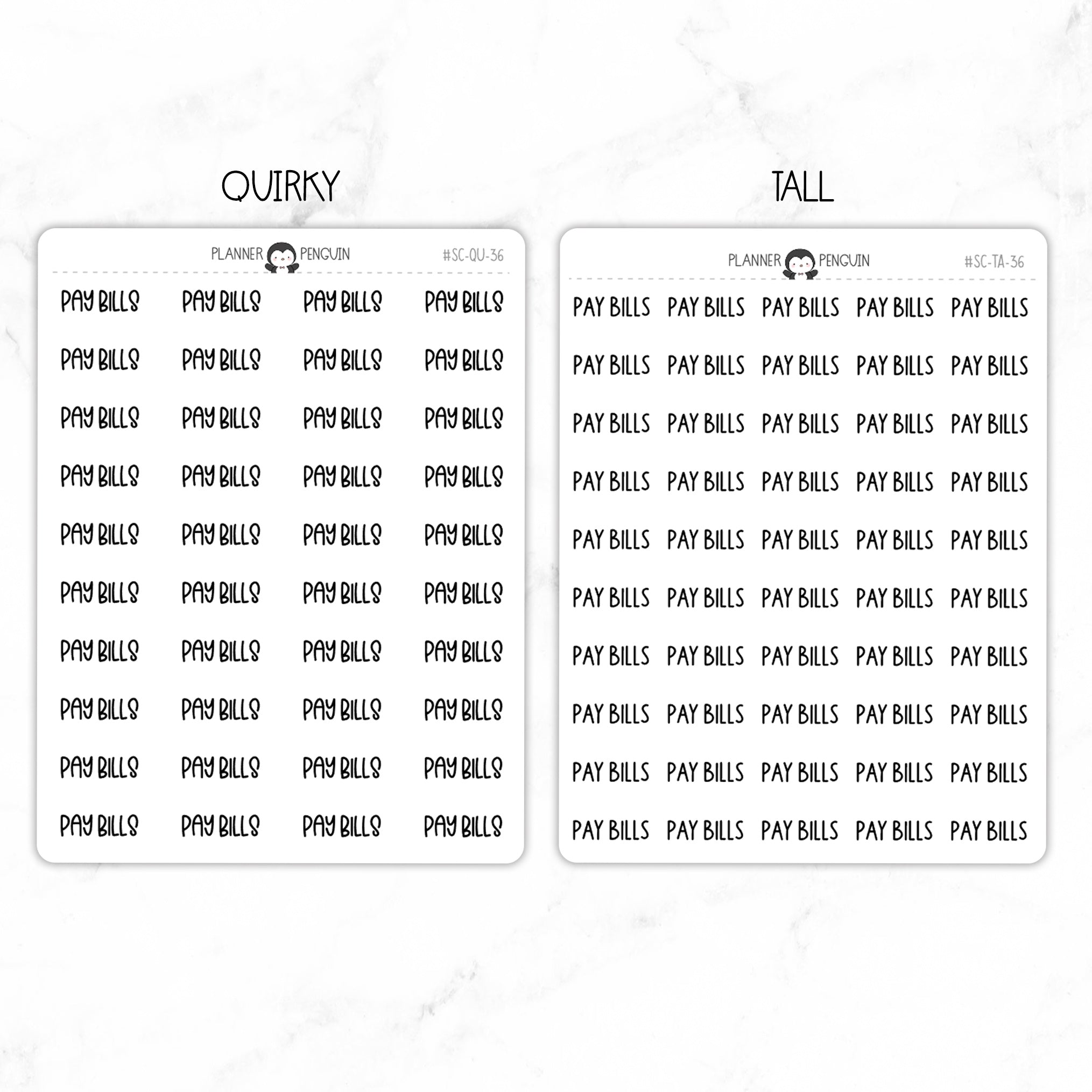 Pay Bills Script Stickers