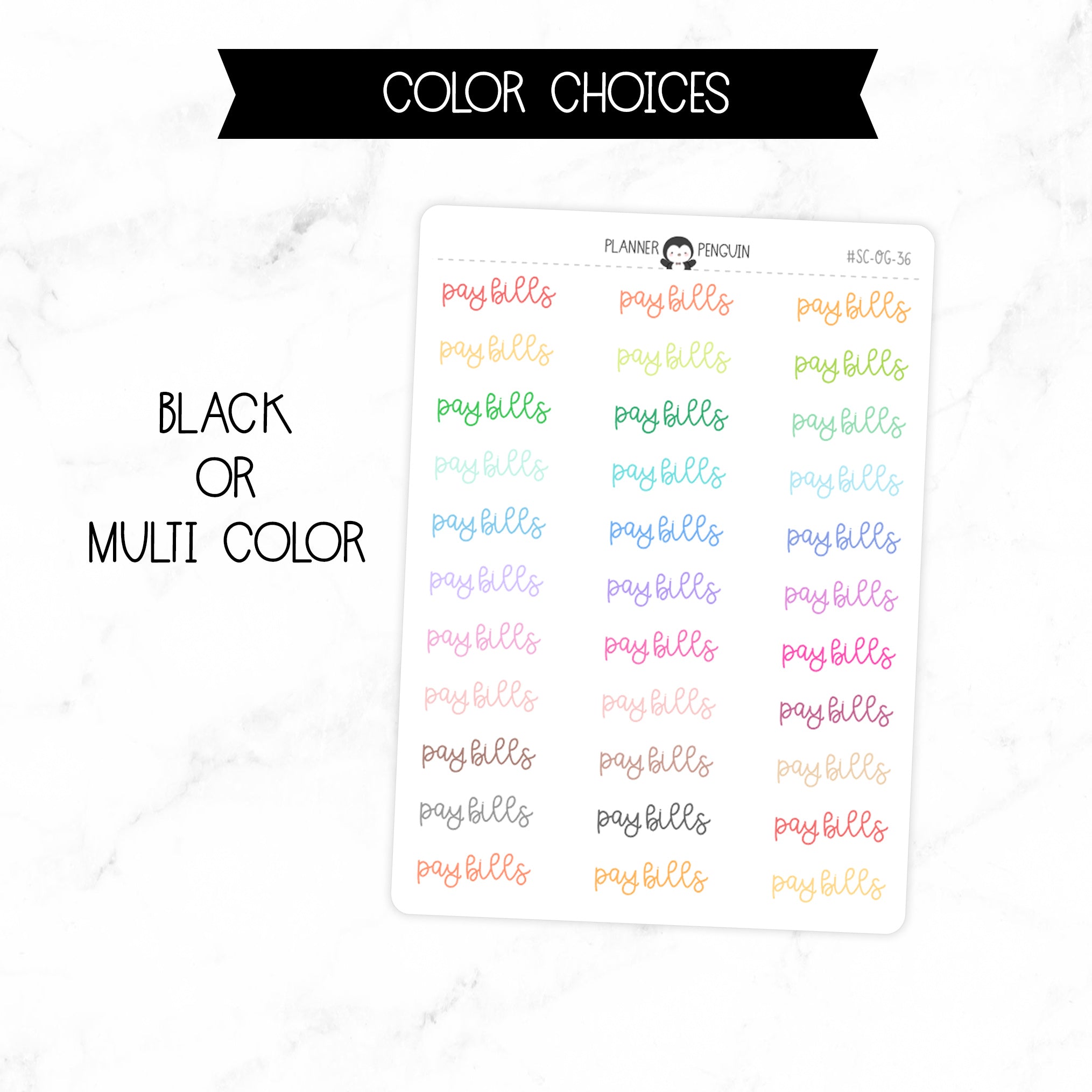 Pay Bills Script Stickers