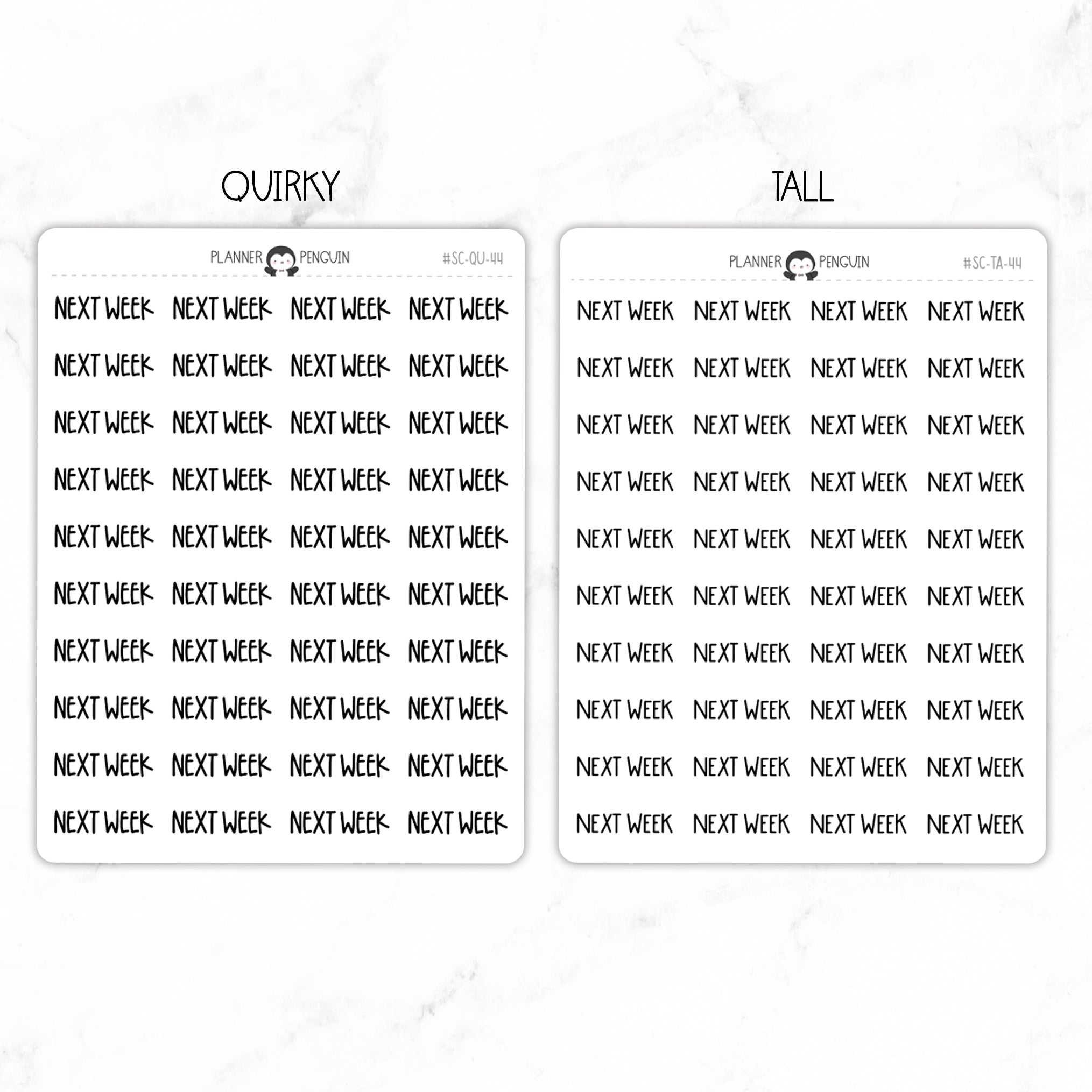 Next Week Script Stickers
