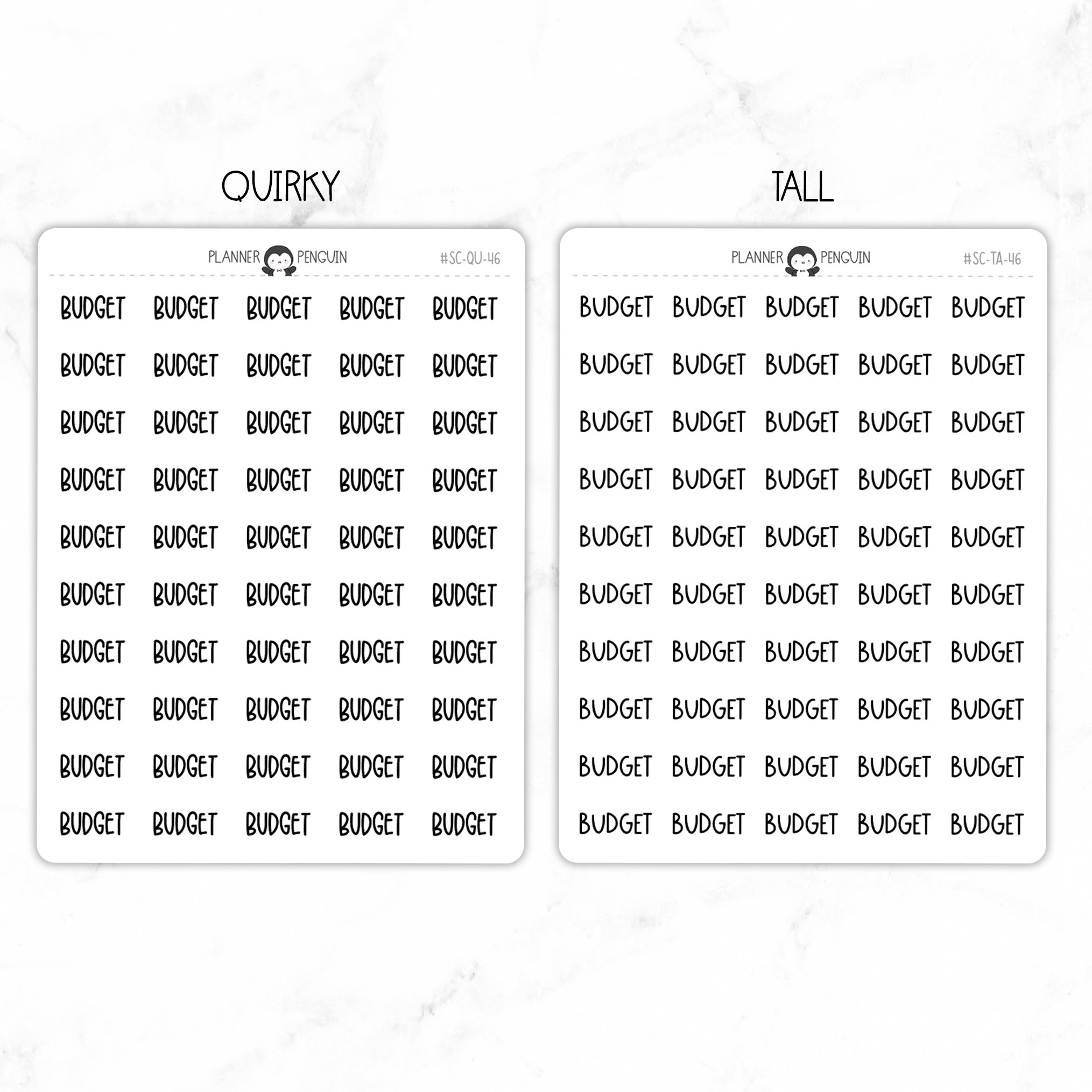 Budget Script Stickers