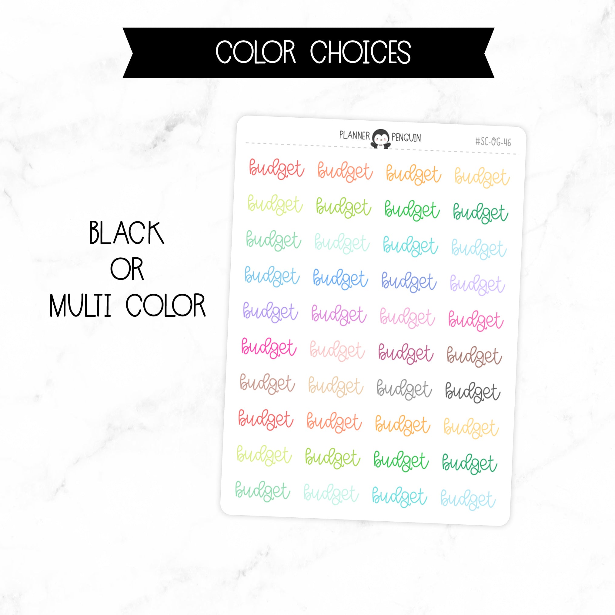 Budget Script Stickers