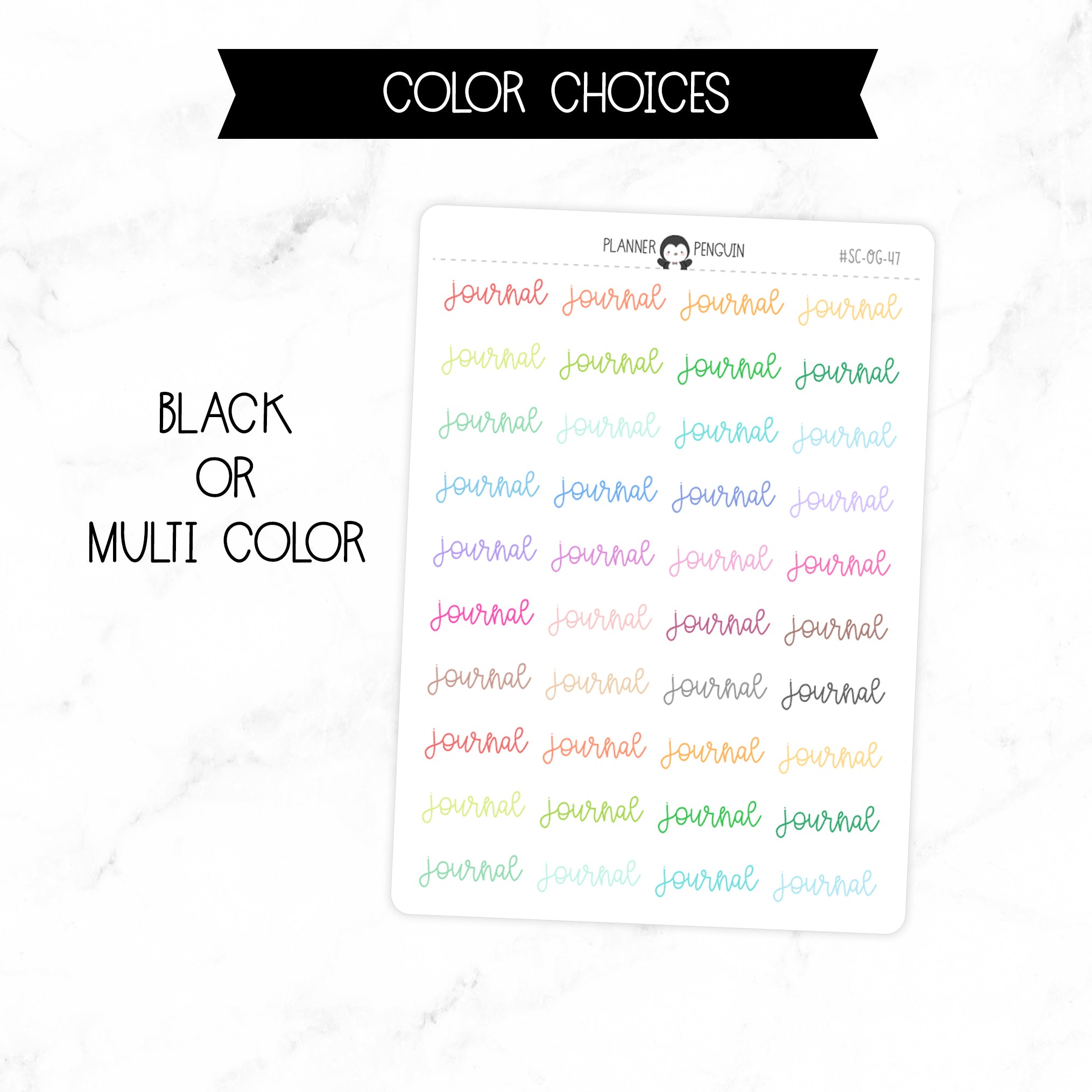 Journal Script Stickers