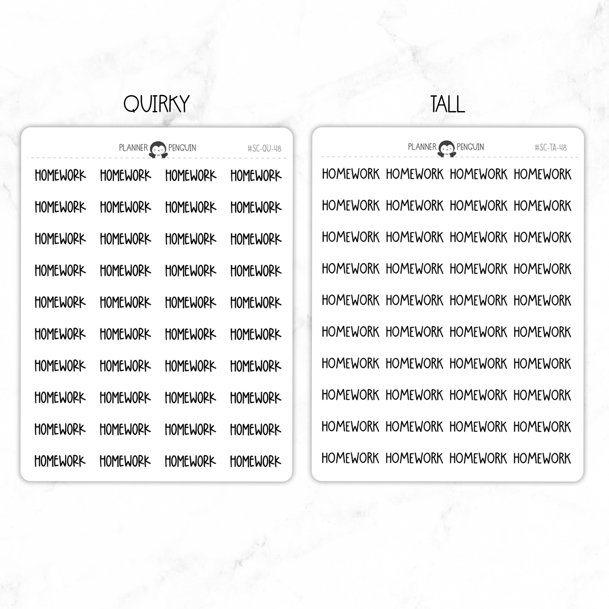 Homework Script Stickers