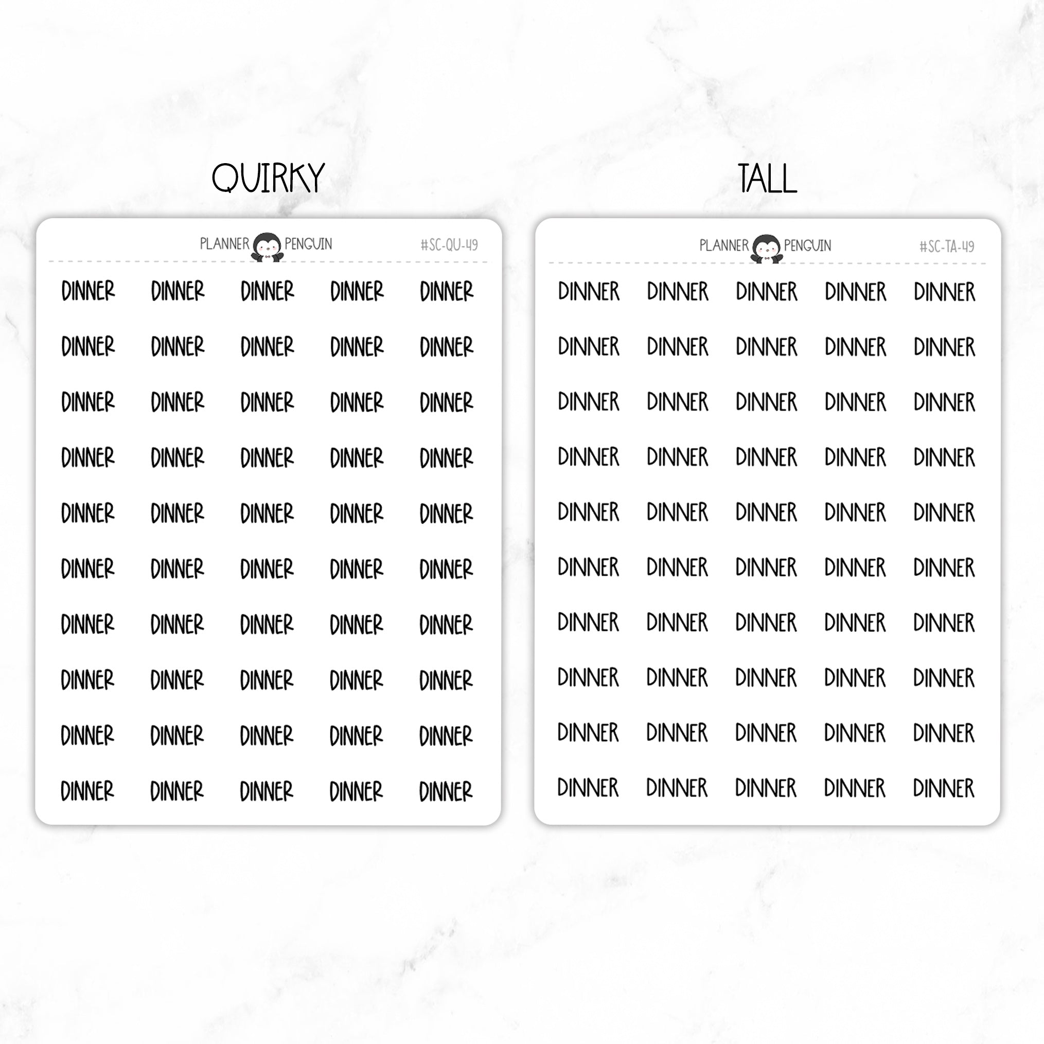 Dinner Script Stickers