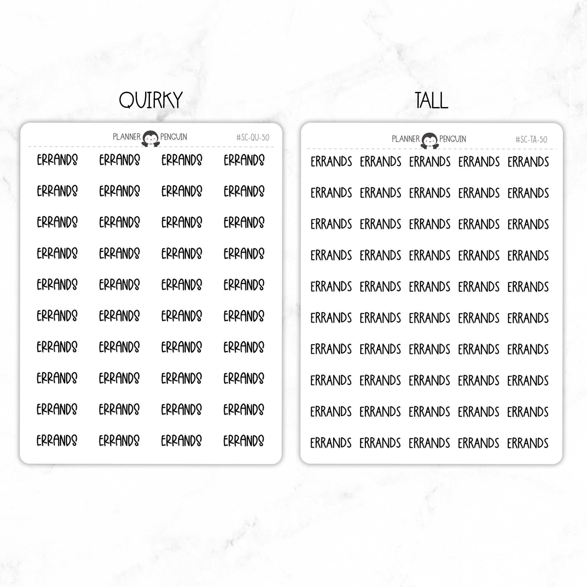 Errands Script Stickers