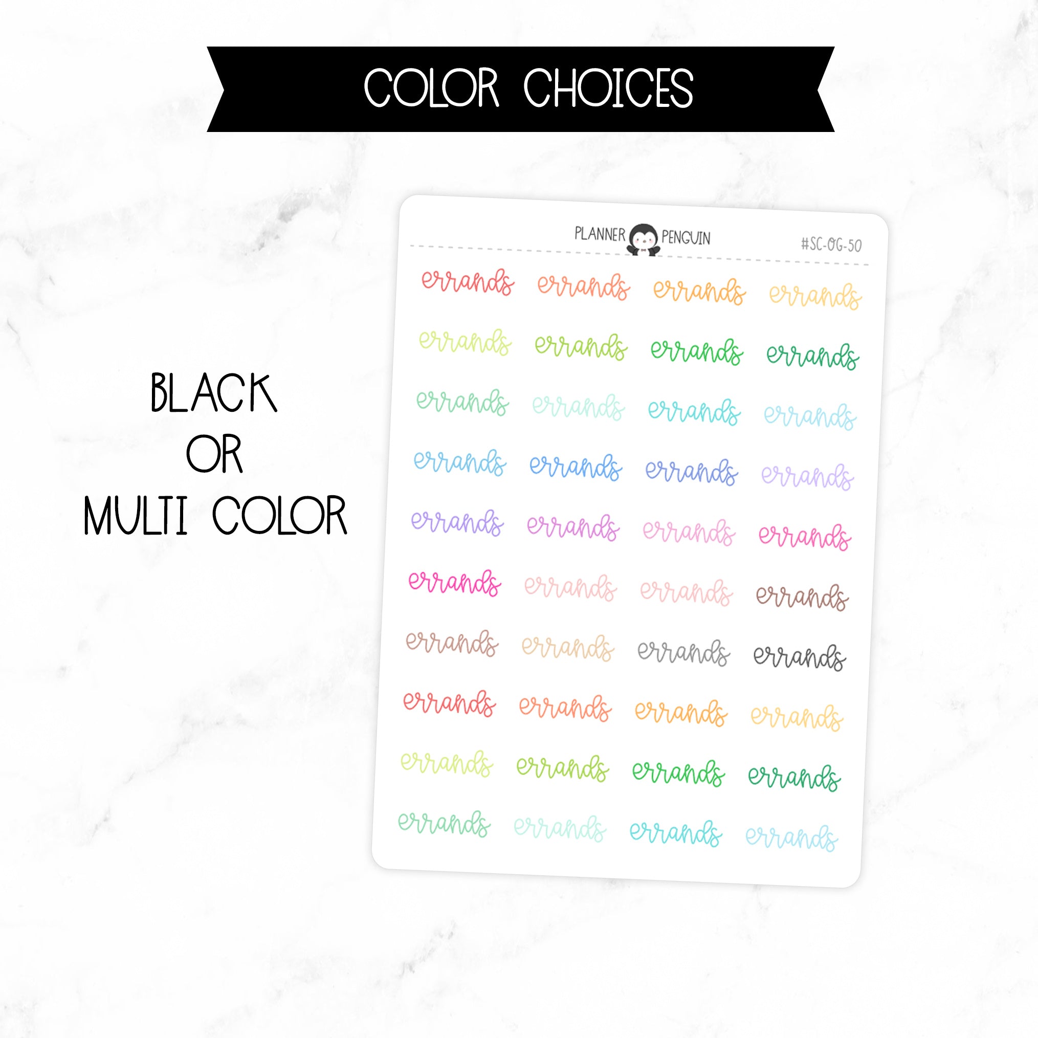 Errands Script Stickers