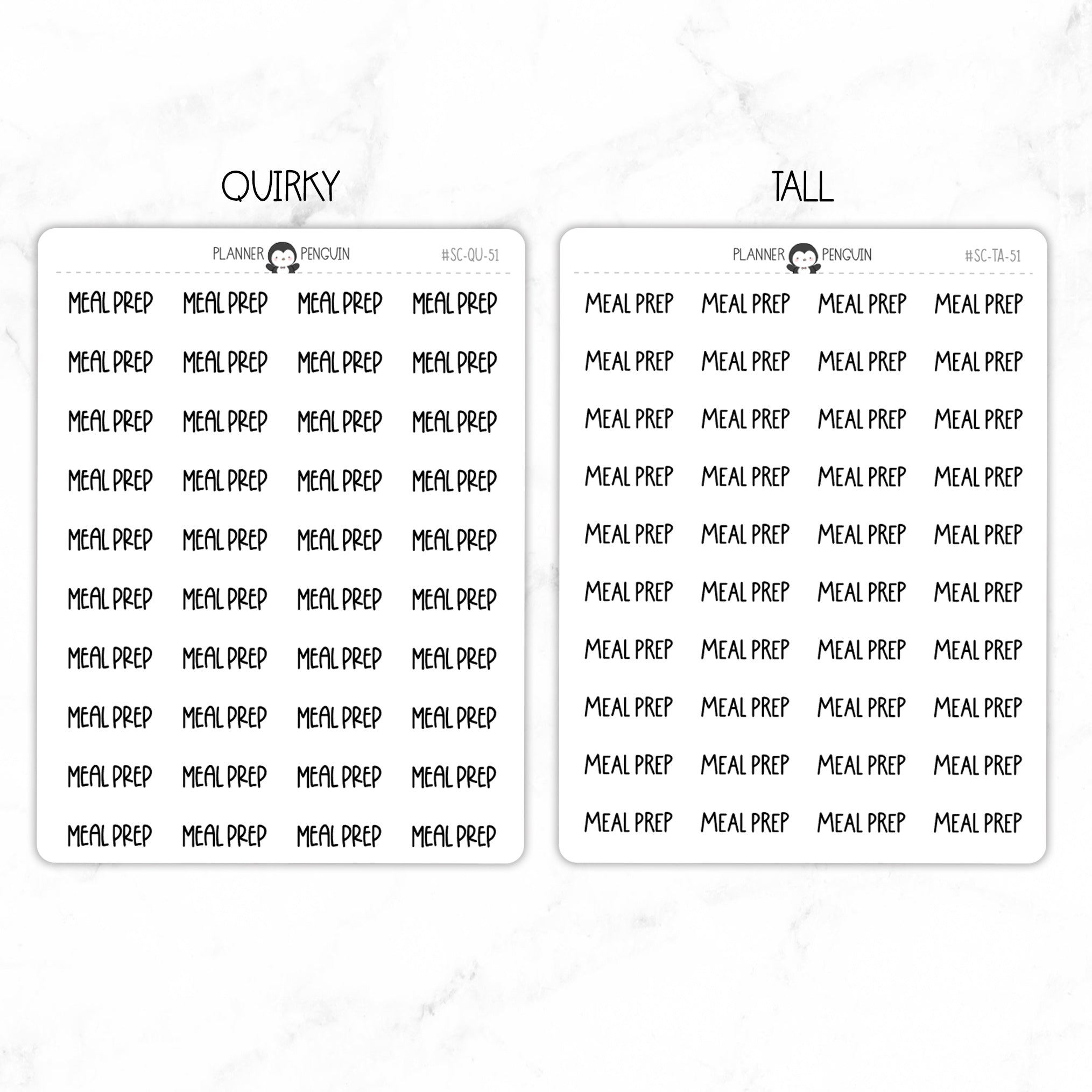 Meal Prep Script Stickers