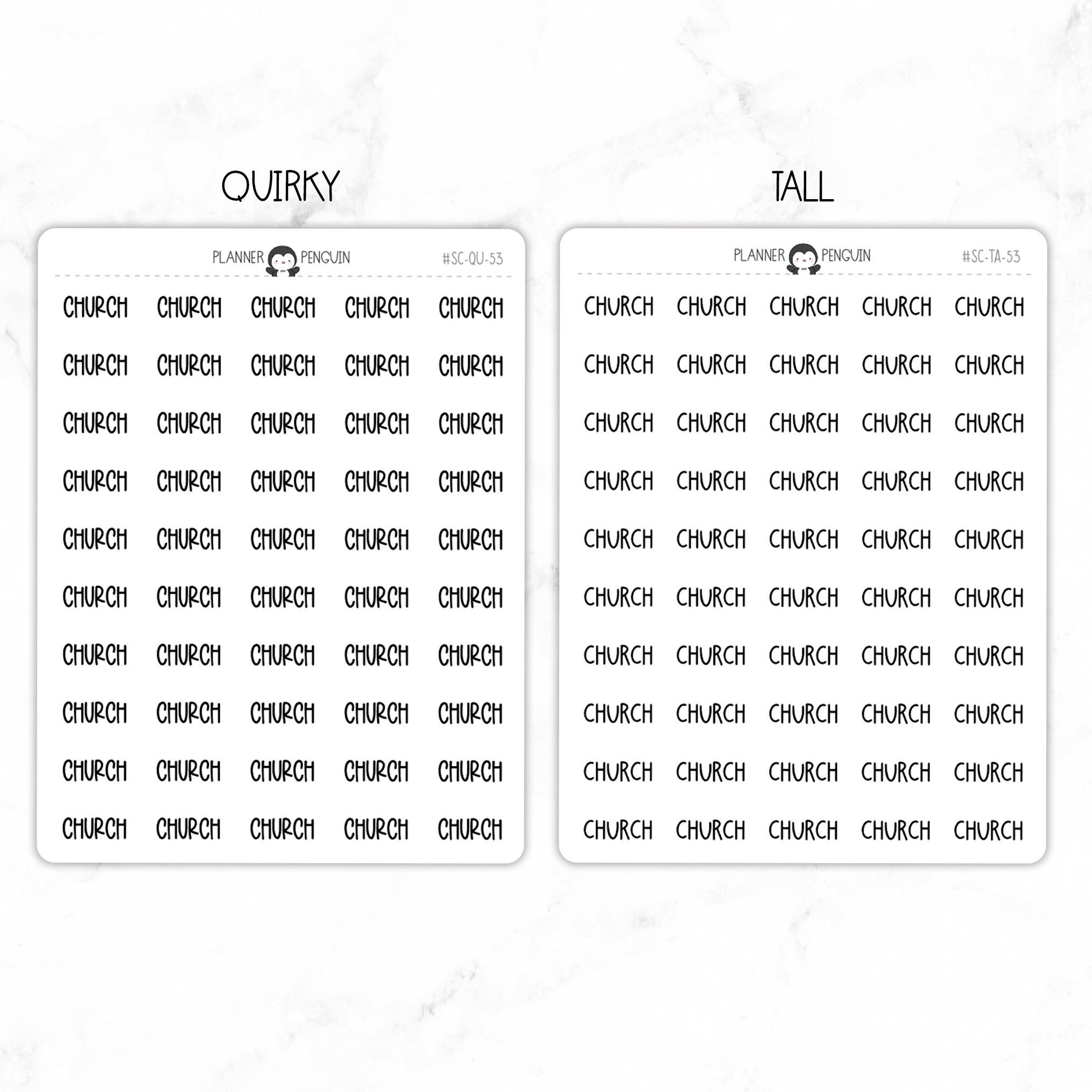 Church Script Stickers