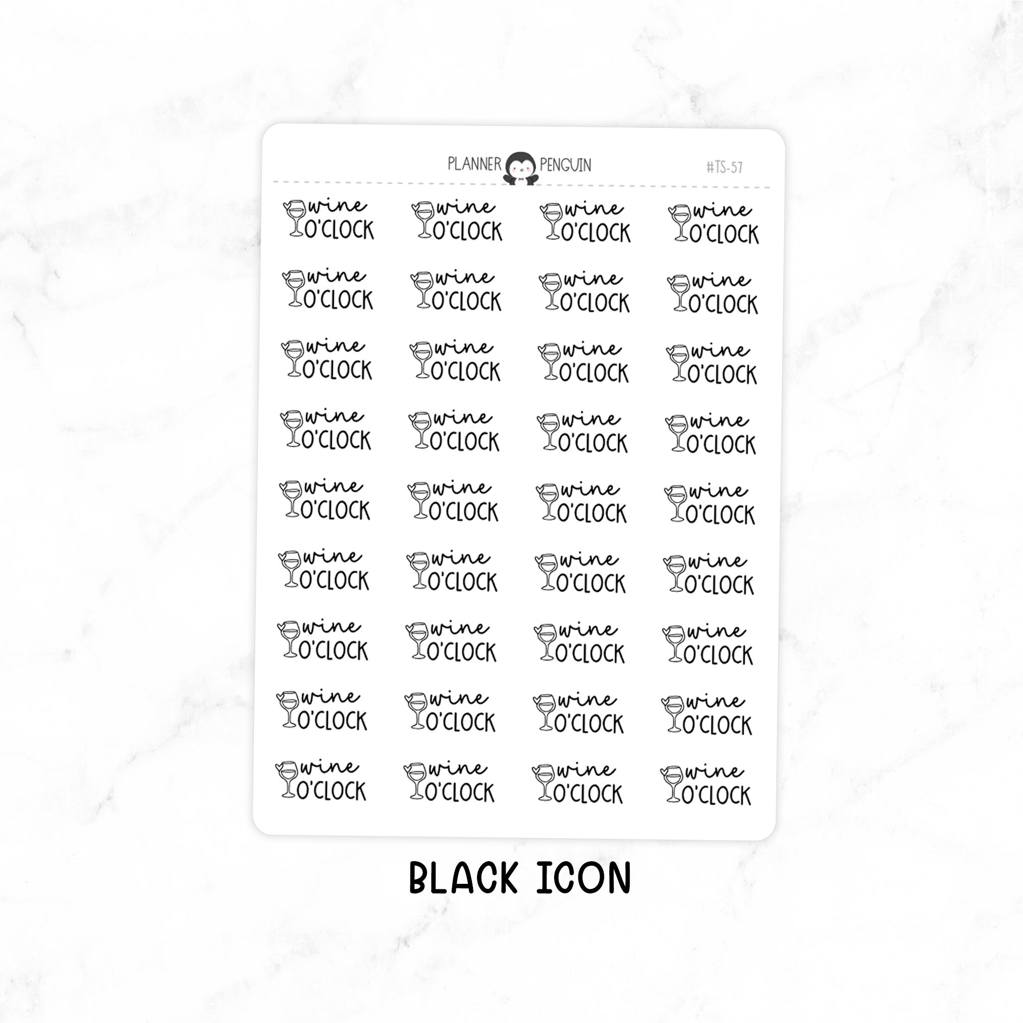 Wine o'clock - Icon Script Stickers