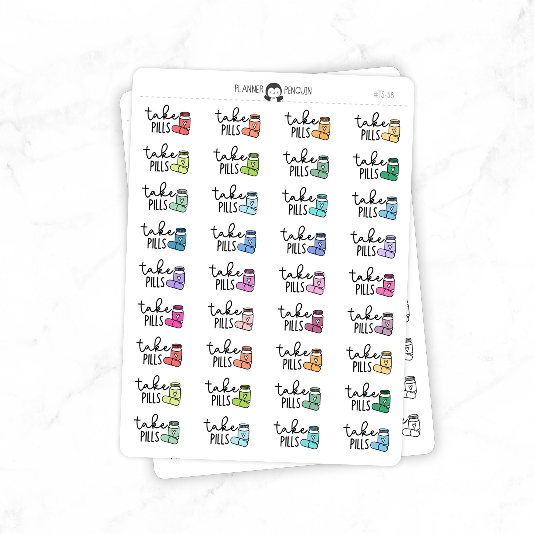 Take Pills - Icon Script Stickers